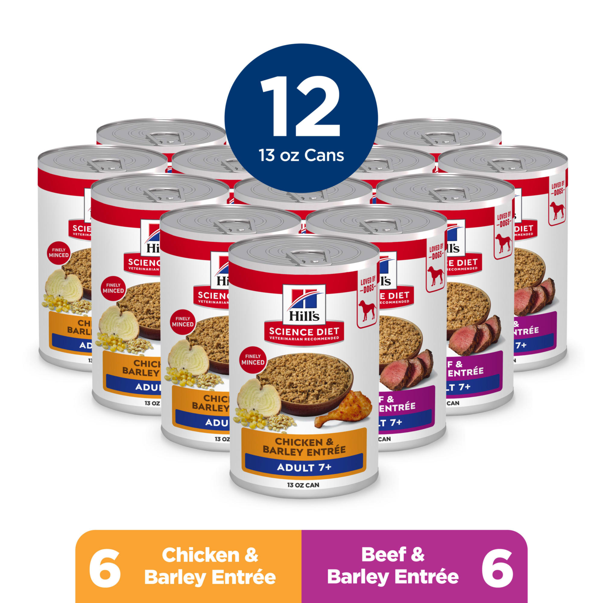 Hill's Science Diet Adult 7+ Chicken & Beef Canned Dog Variety, 13