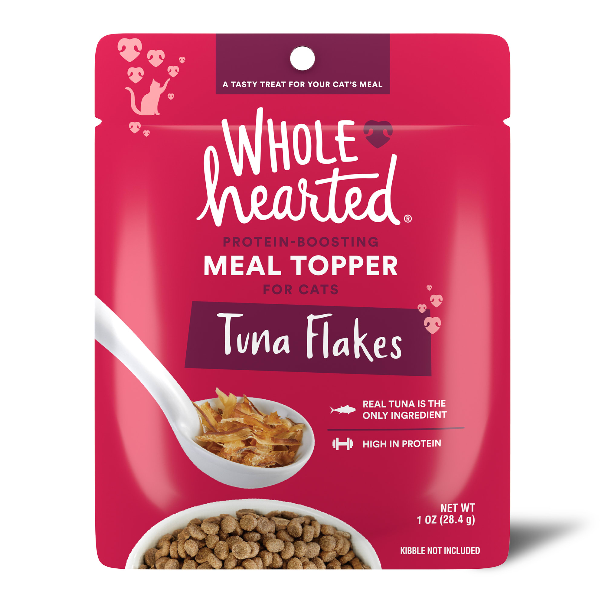 WholeHearted Tuna Flakes Protein-Boosting Dry Cat Meal Topper, 1 oz ...