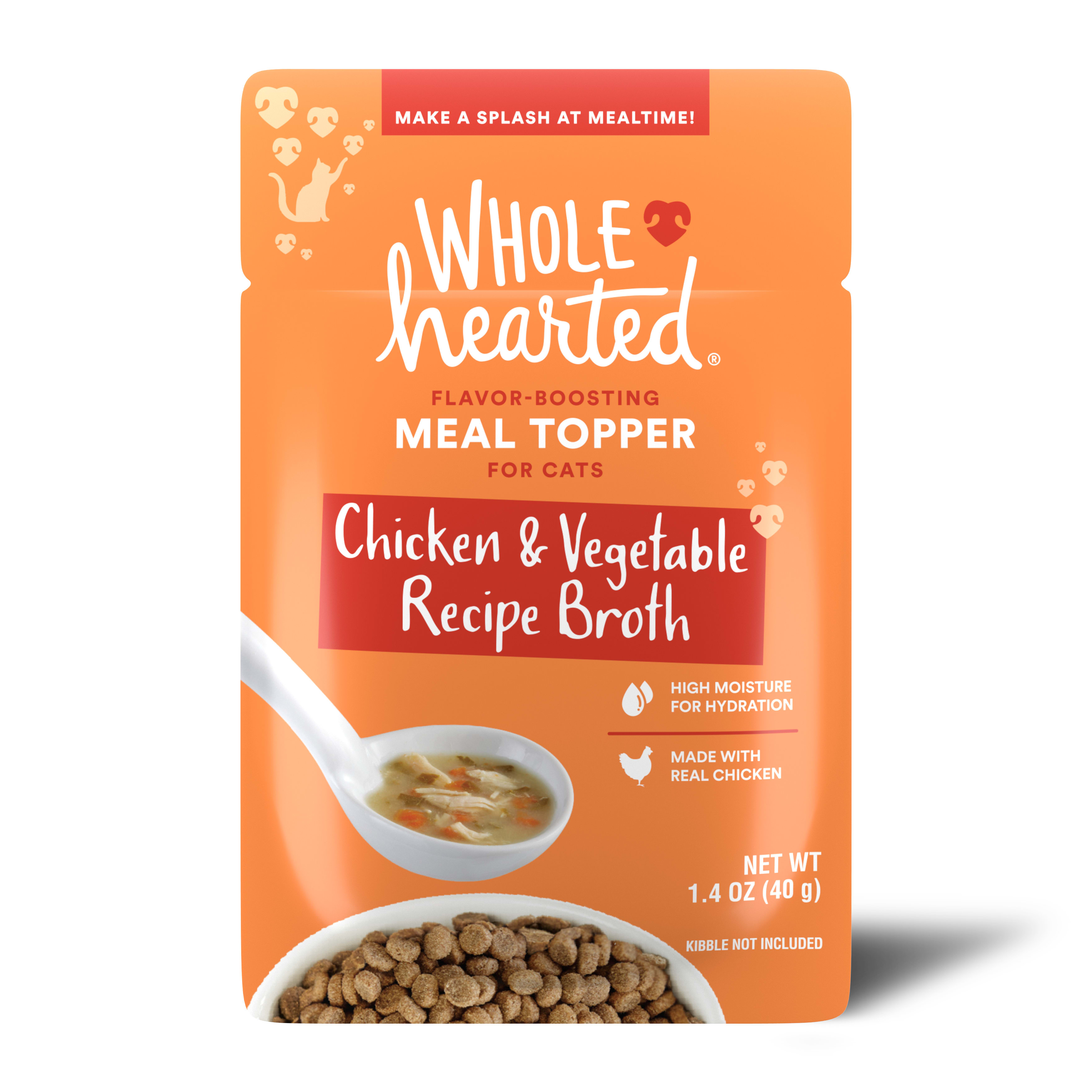 WholeHearted Chicken & Vegetable Recipe Broth Flavor-Boosting Wet Cat ...