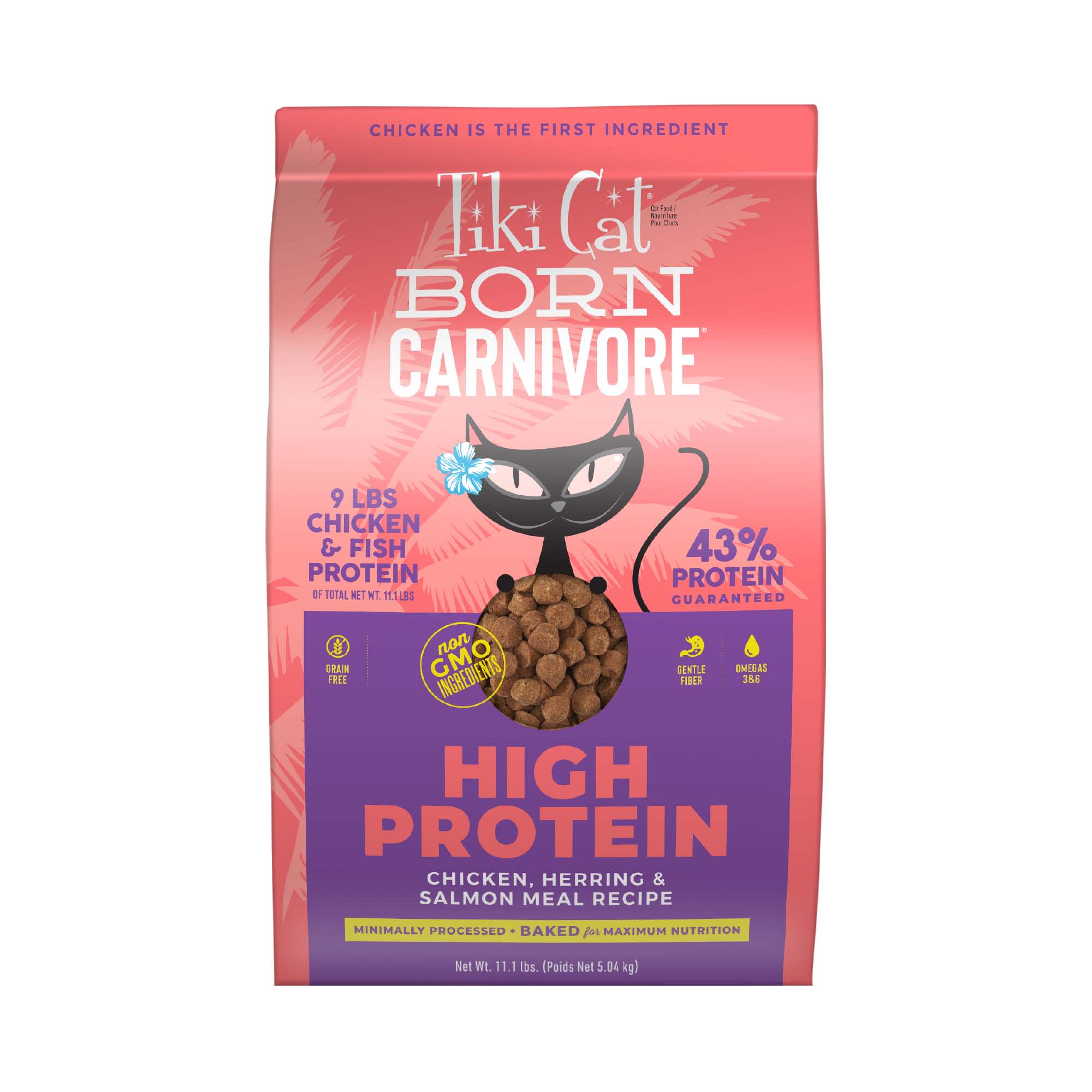 Tiki Cat Born Carnivore Chicken Herring Dry Food 11.1 lbs