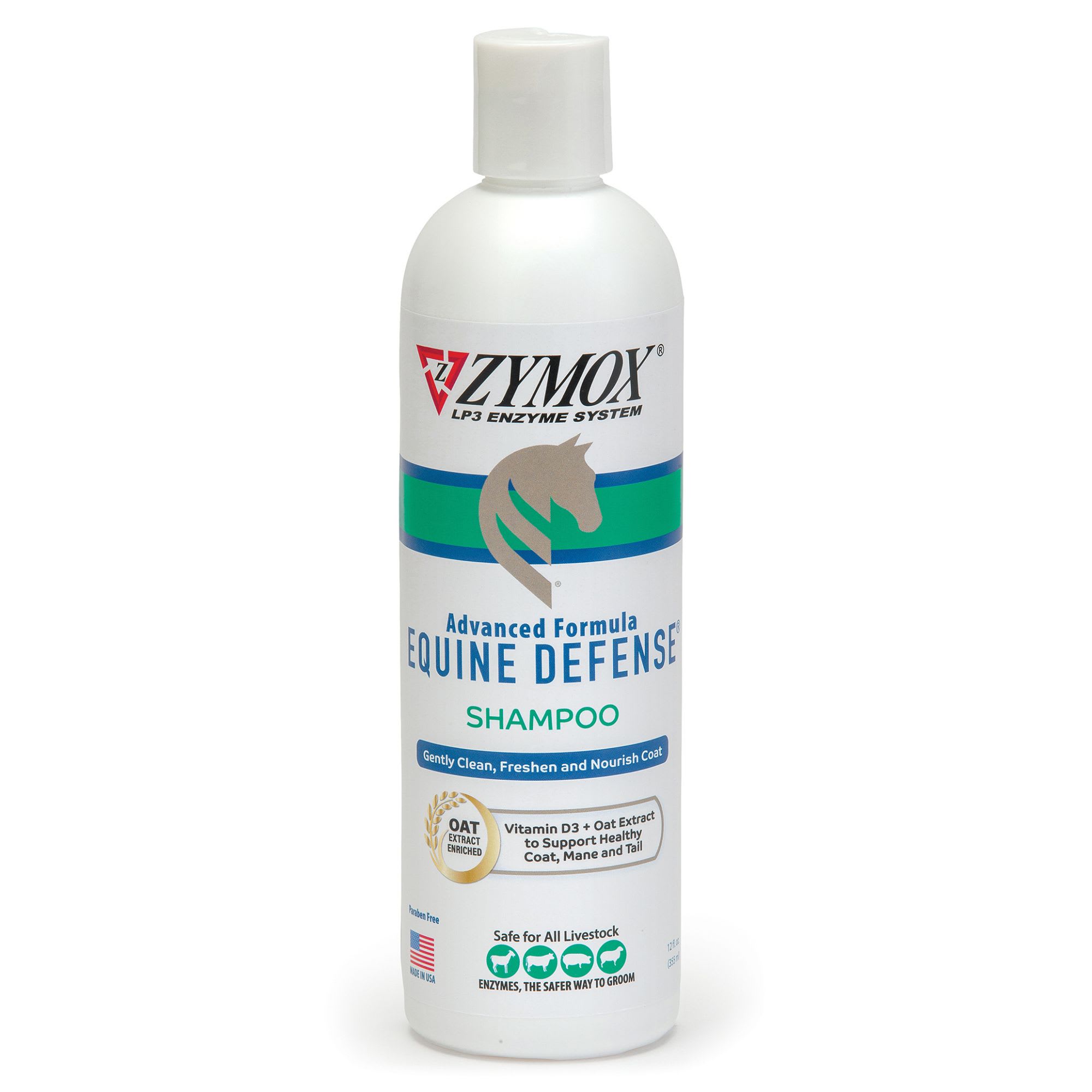 Zymox Equine Defense Advanced Formula Shampoo for Horses, 12 fl. oz