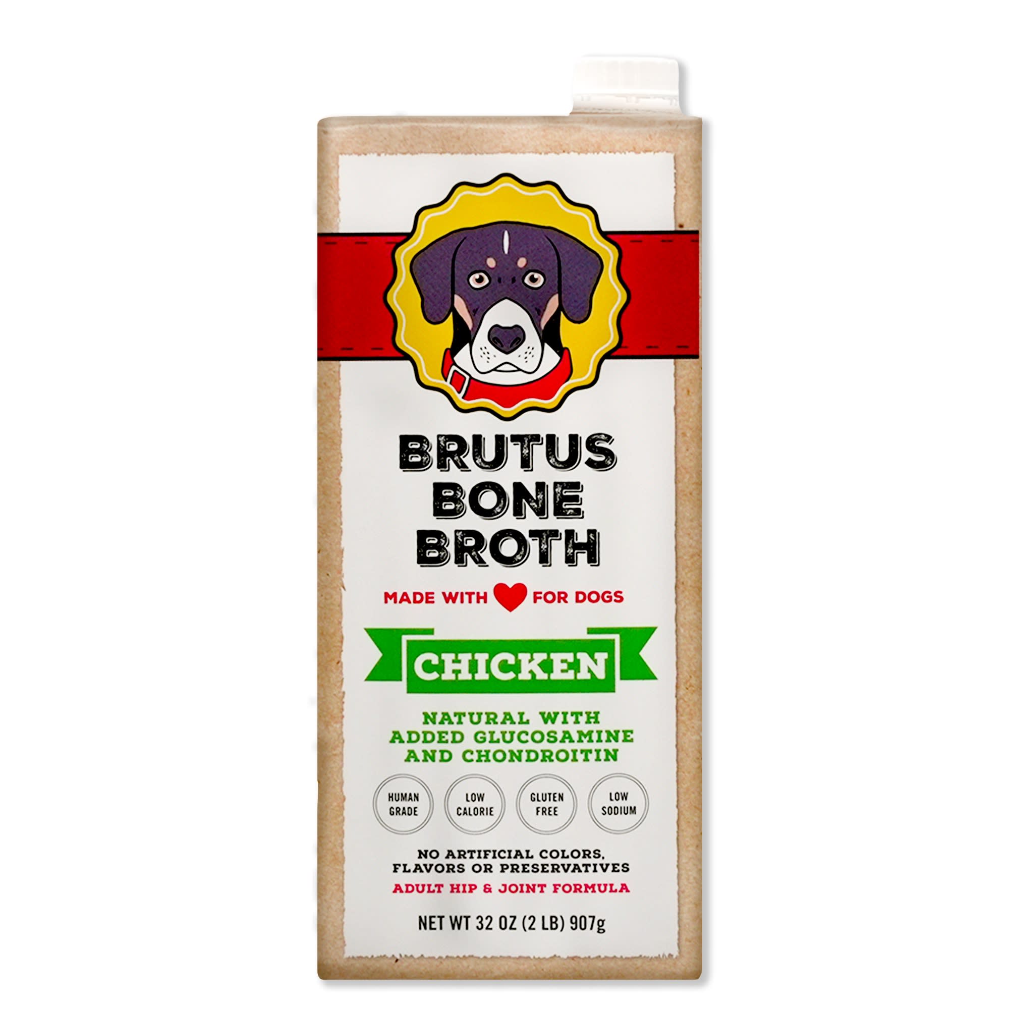 Brutus Bone Broths Chicken Bone Broth Wet Dog Food, 32 oz. | Petco