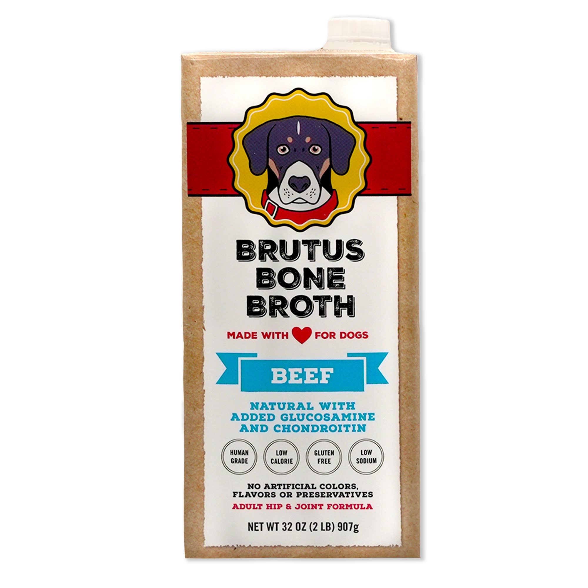 Brutus Beef Bone Broth for Dogs 32 oz Joint Health & Natural Flavor