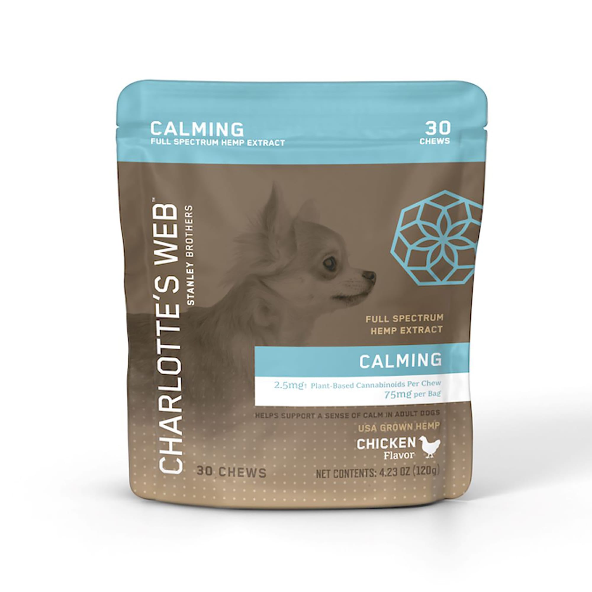 Charlotte's Web Hemp Infused Calming Chicken Flavored Chews for Dogs, 4