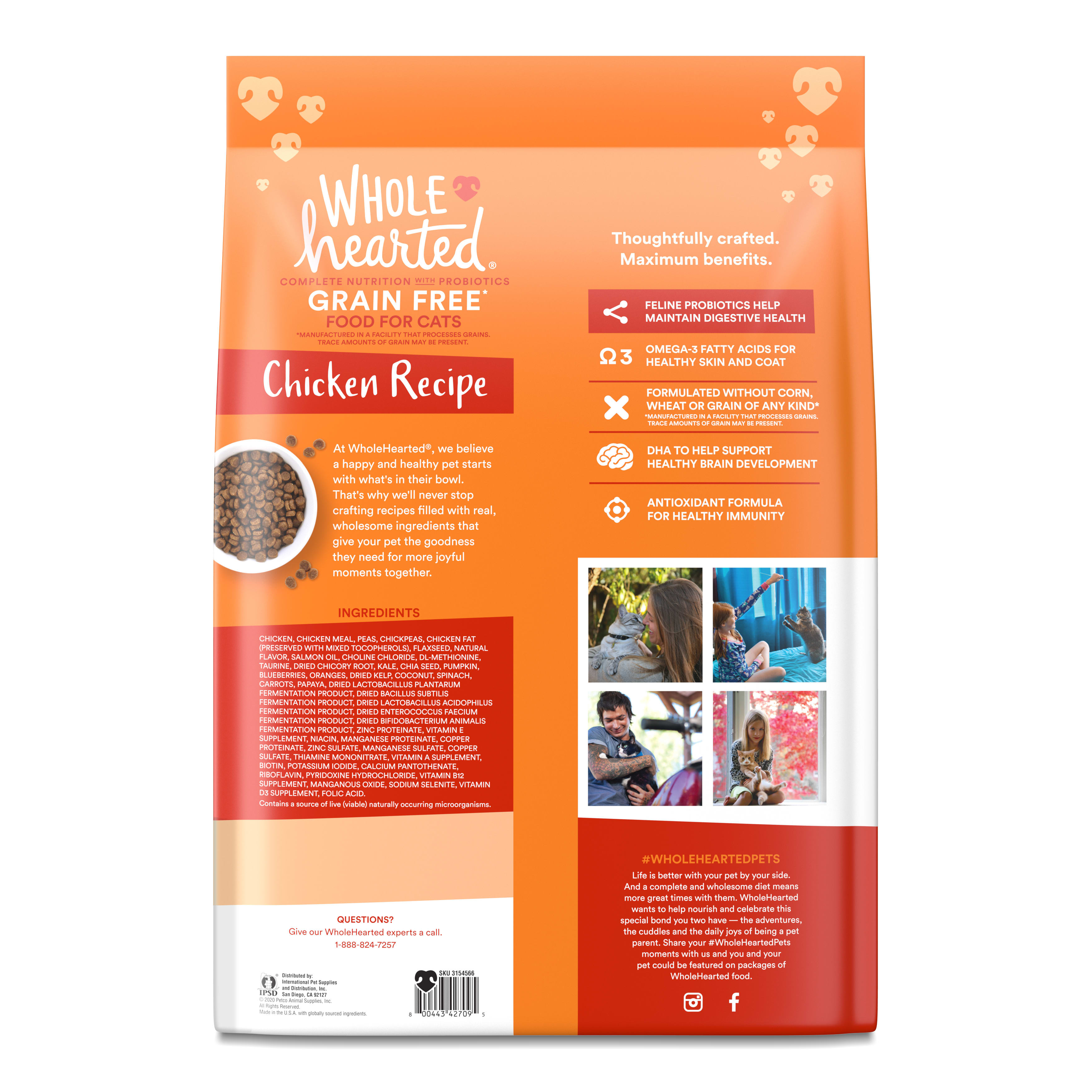 WholeHearted Grain Free Chicken Recipe Dry Kitten Food 12 lbs