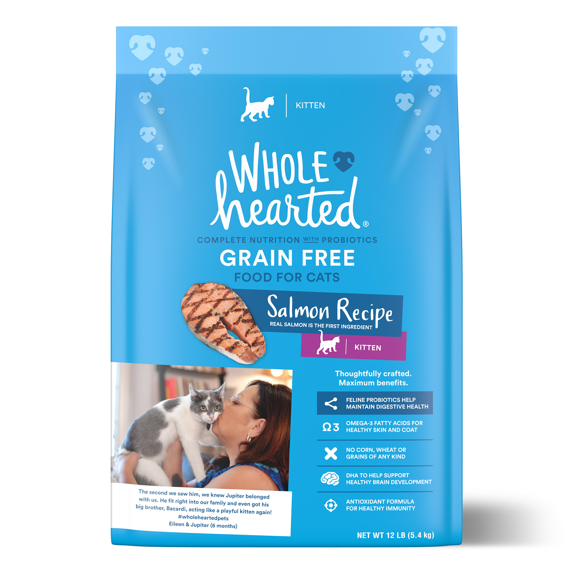 WholeHearted Grain Free Salmon Recipe Dry Kitten Food 12 lbs. Petco