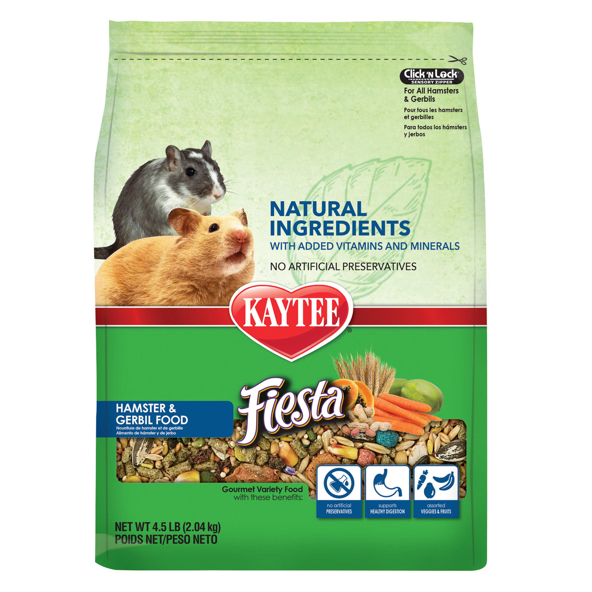 Kaytee Fiesta Naturals Hamster and Gerbil Food, 4.5 lbs.