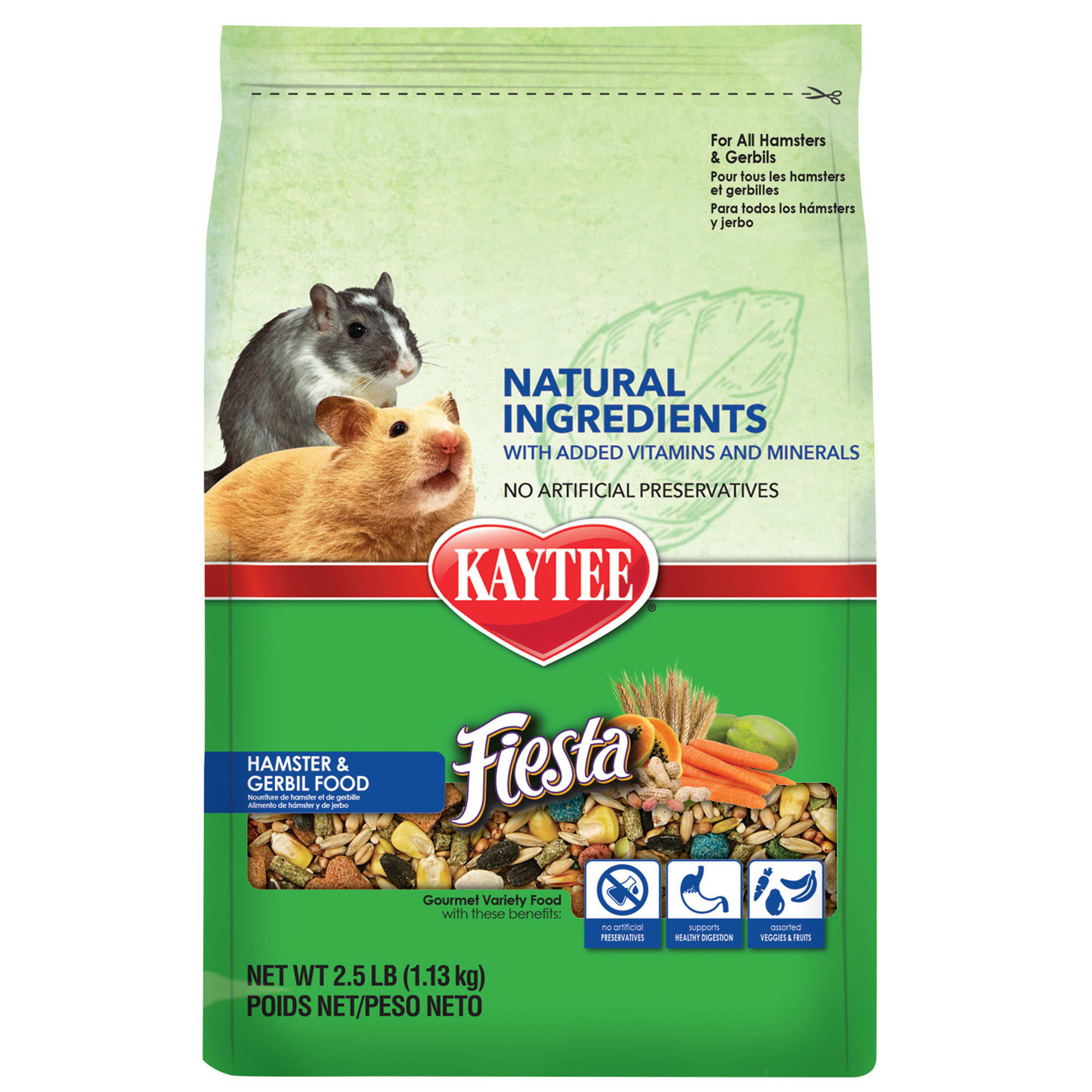 Kaytee Fiesta Naturals Hamster and Gerbil Food, 4.5 lbs.