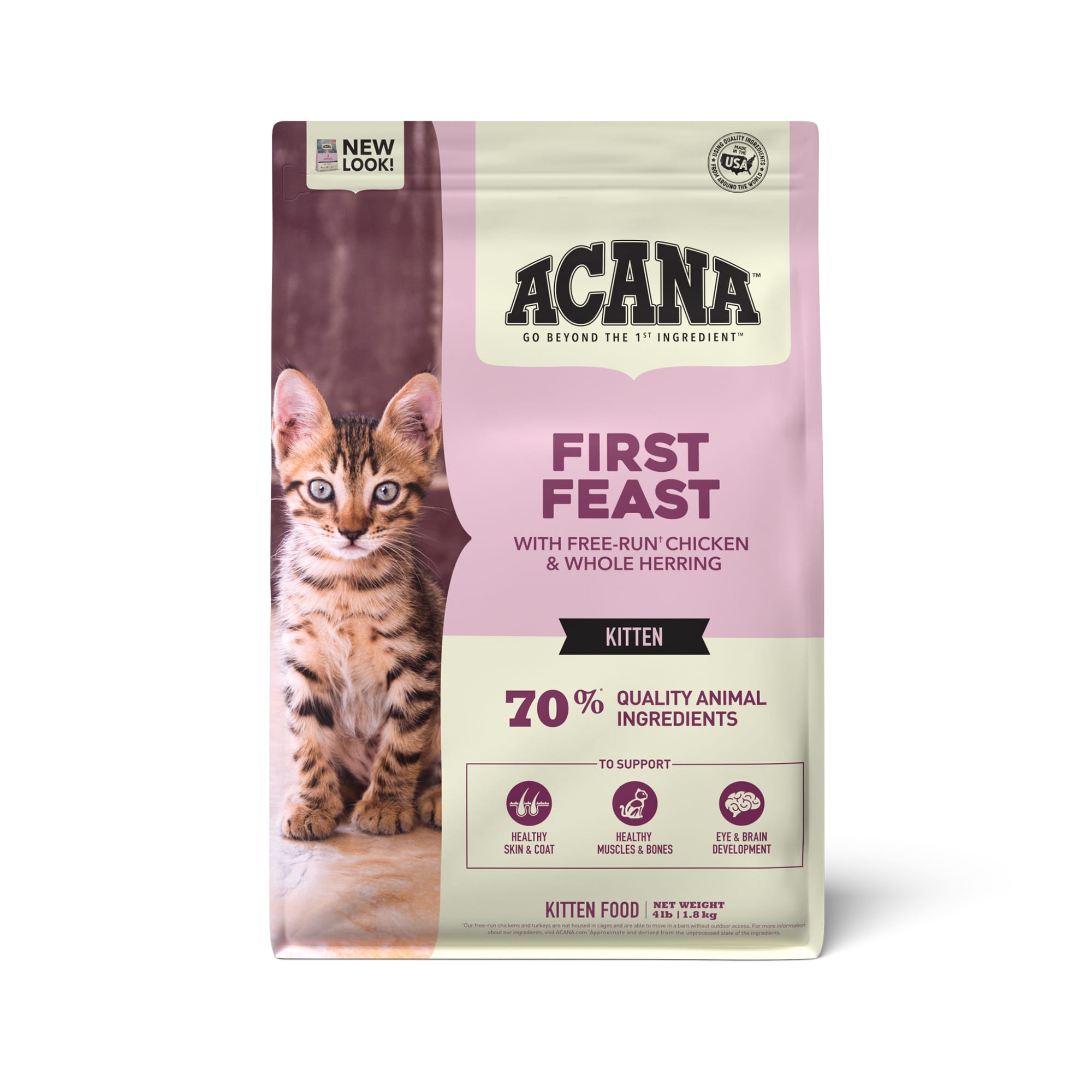 ACANA First Feast For Kittens Chicken and Fish Dry Cat Food 4 lbs