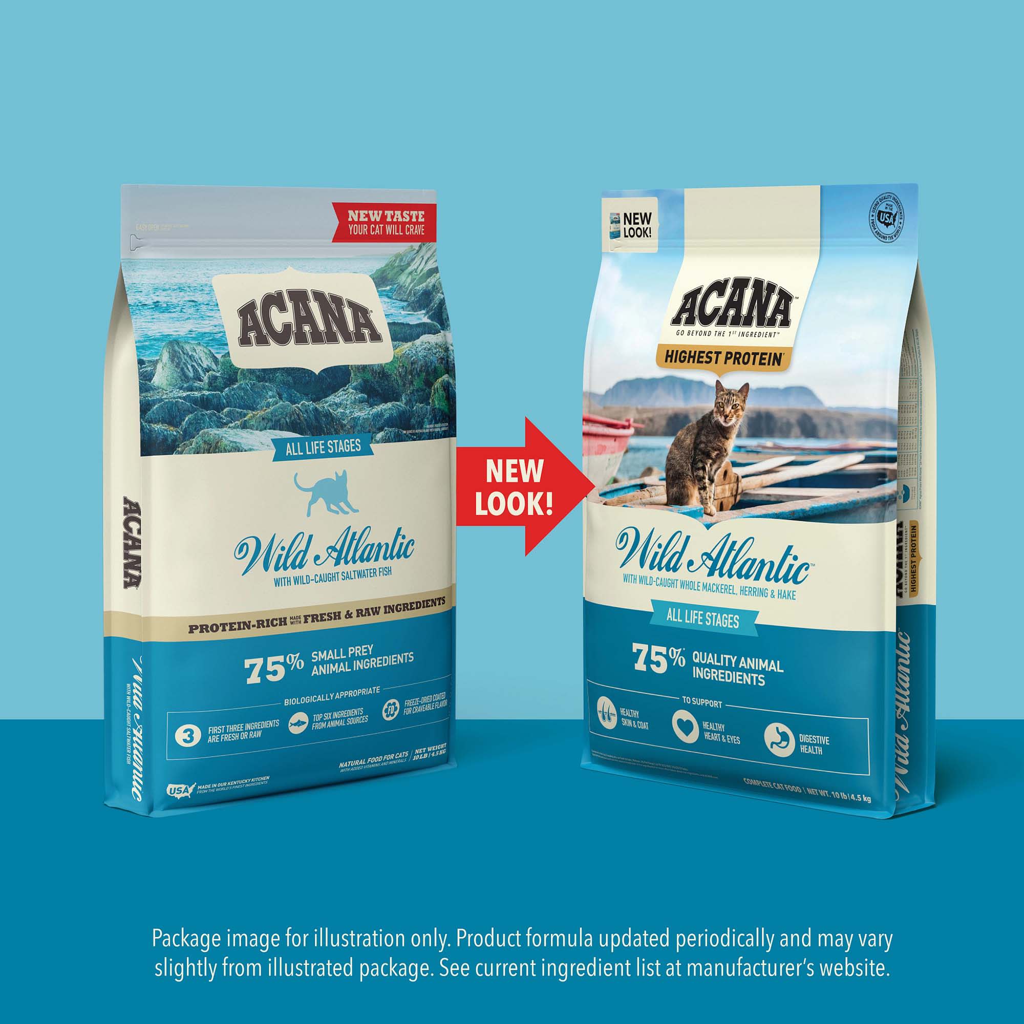 ACANA Grain Free Wild Atlantic Saltwater Fish with Freeze Dried Liver Dry Cat Food 10 lbs