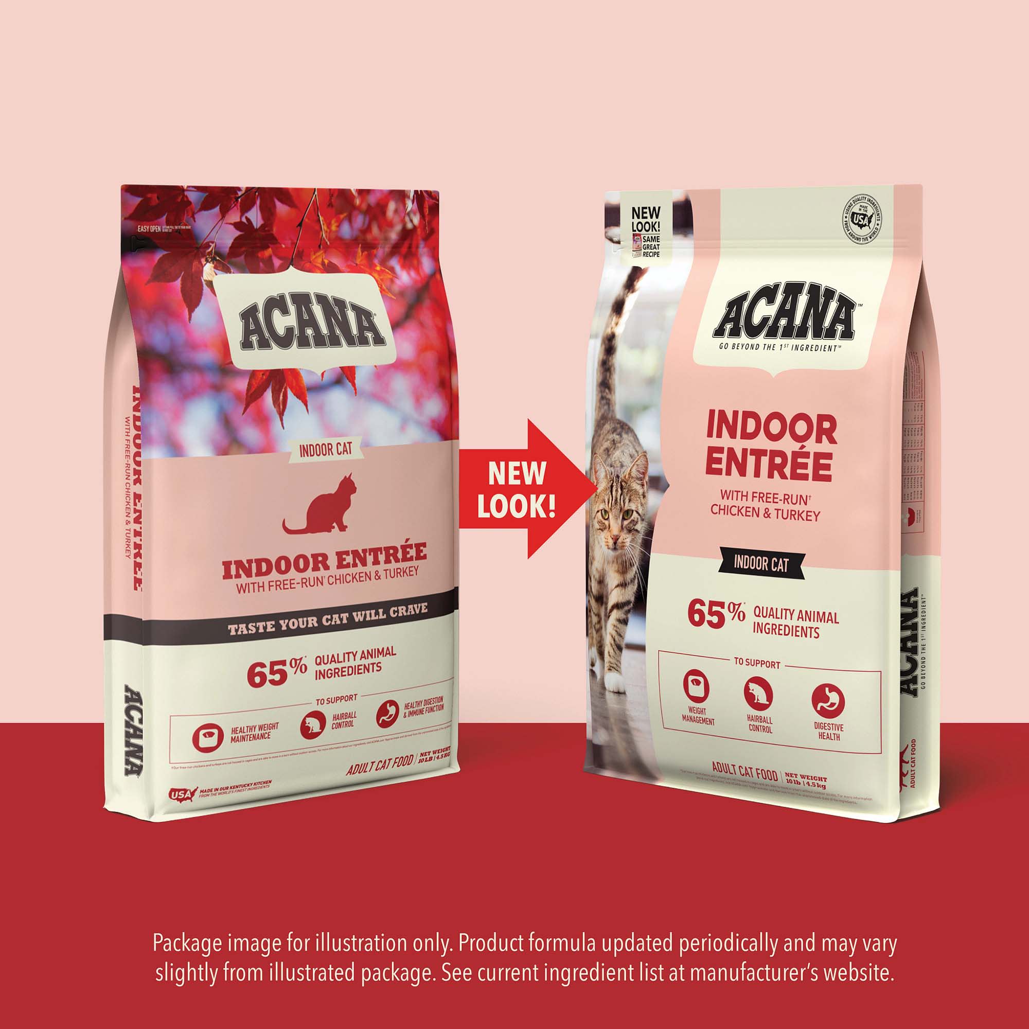 ACANA Indoor Entree for Indoor Cats Chicken Turkey Whole Herring and Rabbit Dry Cat Food 10 lbs