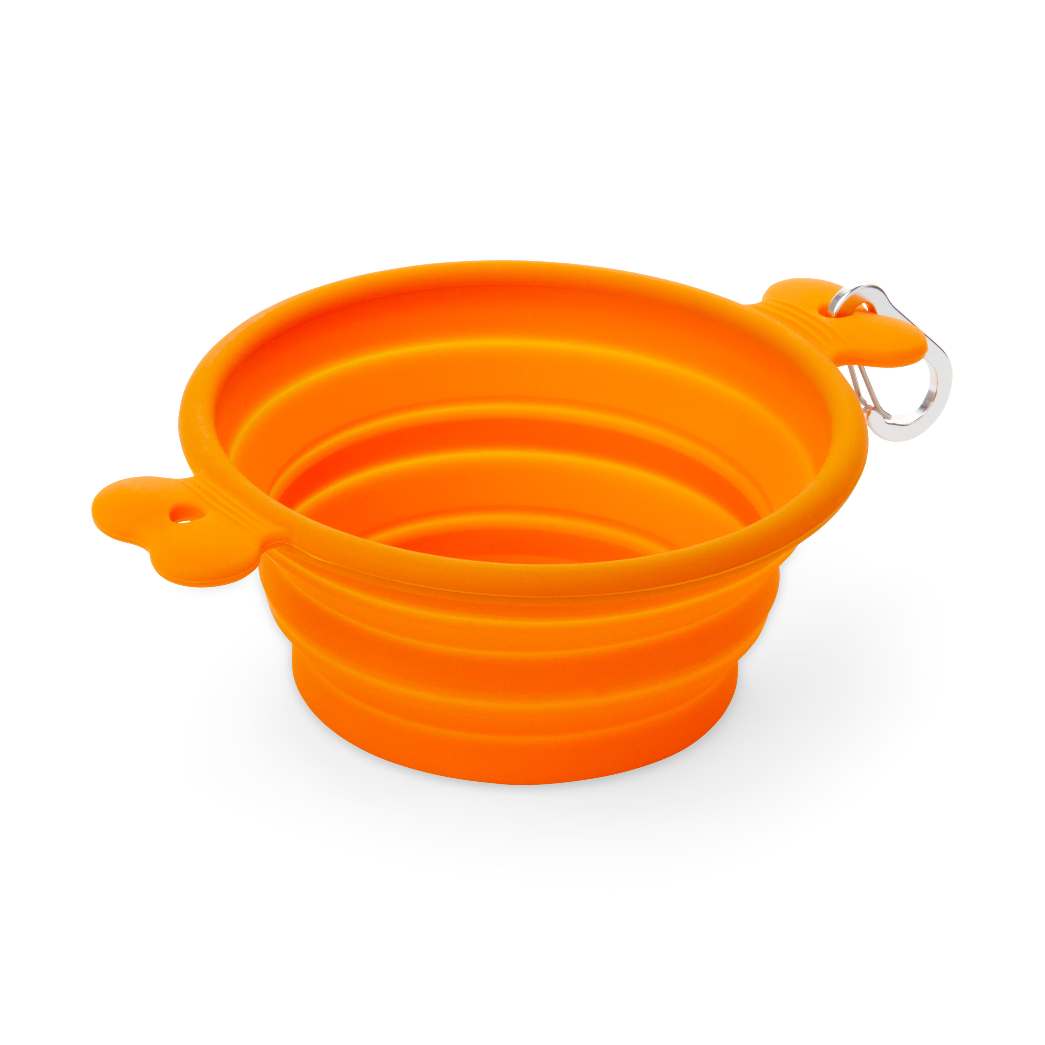 EveryYay Open-Air Eats Orange Collapsible Bowl for Dogs, 3 Cups