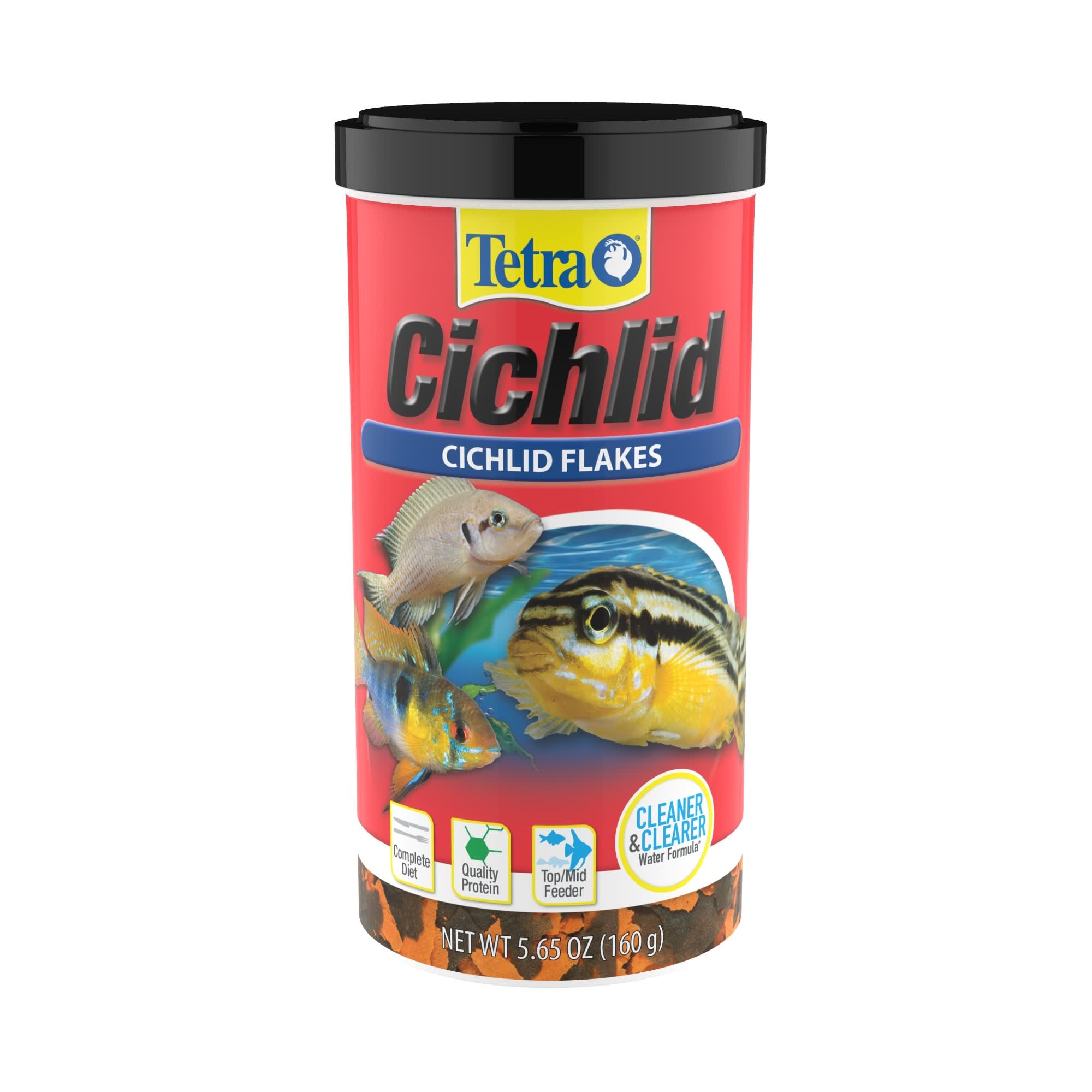 Tetra Cichlid Crisps, Nutritionally Balanced Fish Food for All Top and  Mid-Water Cichlids, 8.82 oz