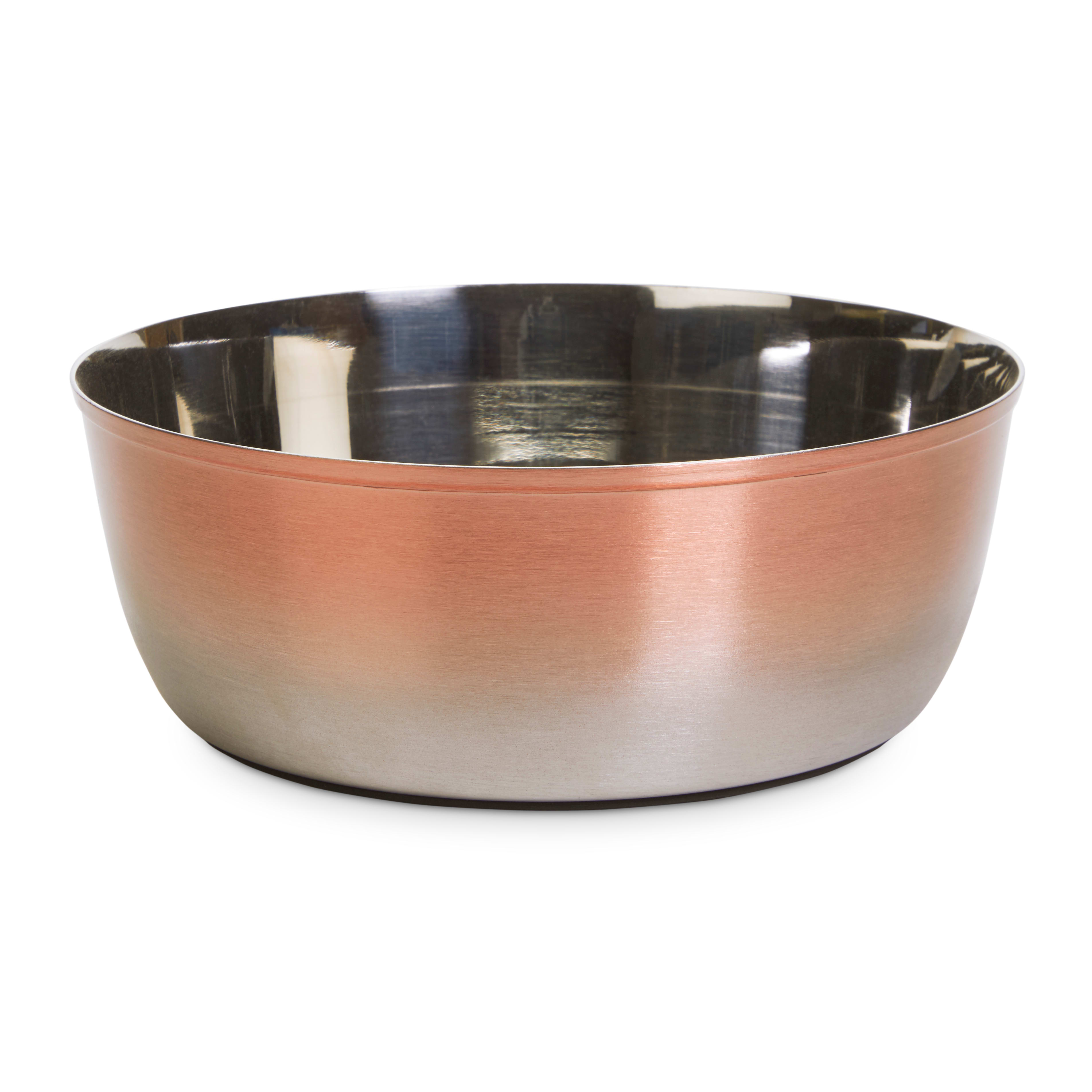 EveryYay Dining In Metallic Ombre Stainless-Steel Dog Bowl, 8 Cups, Large, Pink
