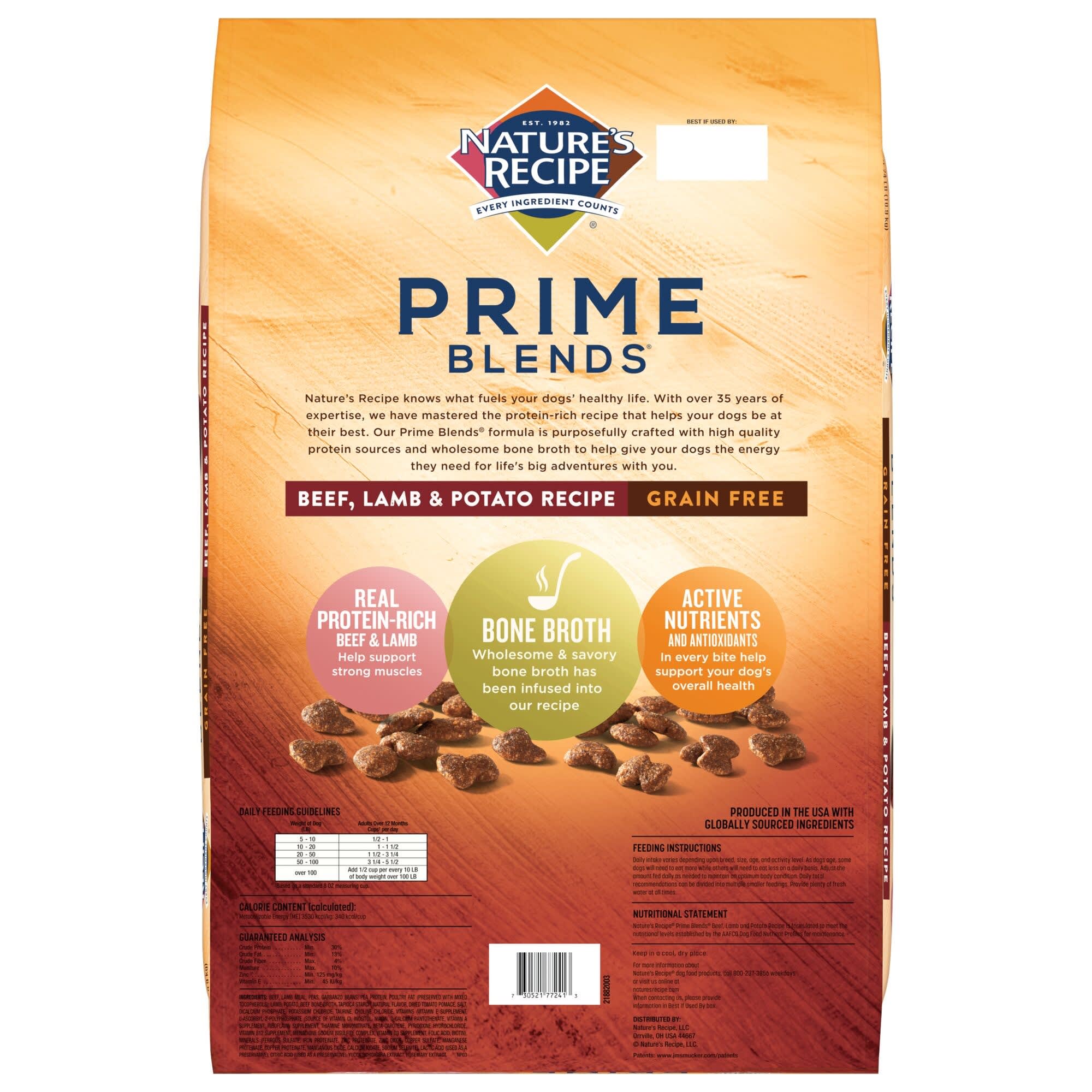 Nature S Recipe Prime Blends Grain Free Beef Lamb And Potato Recipe Dry Dog Food 24 Lbs Petco