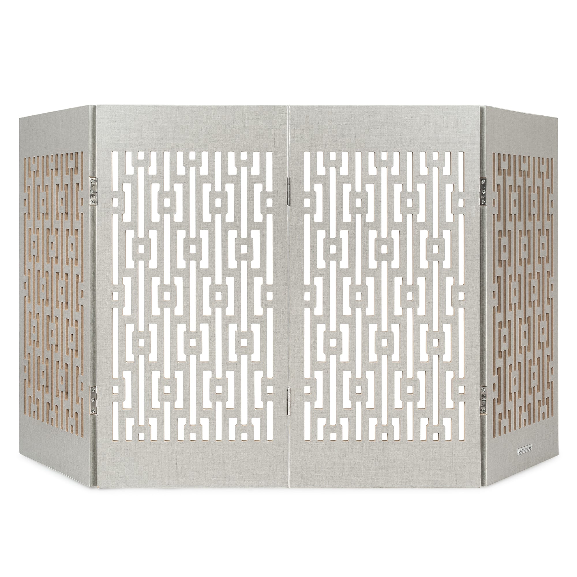 Cardinal Gates Gray Geometric Freestanding Pet Gate 60"x30"