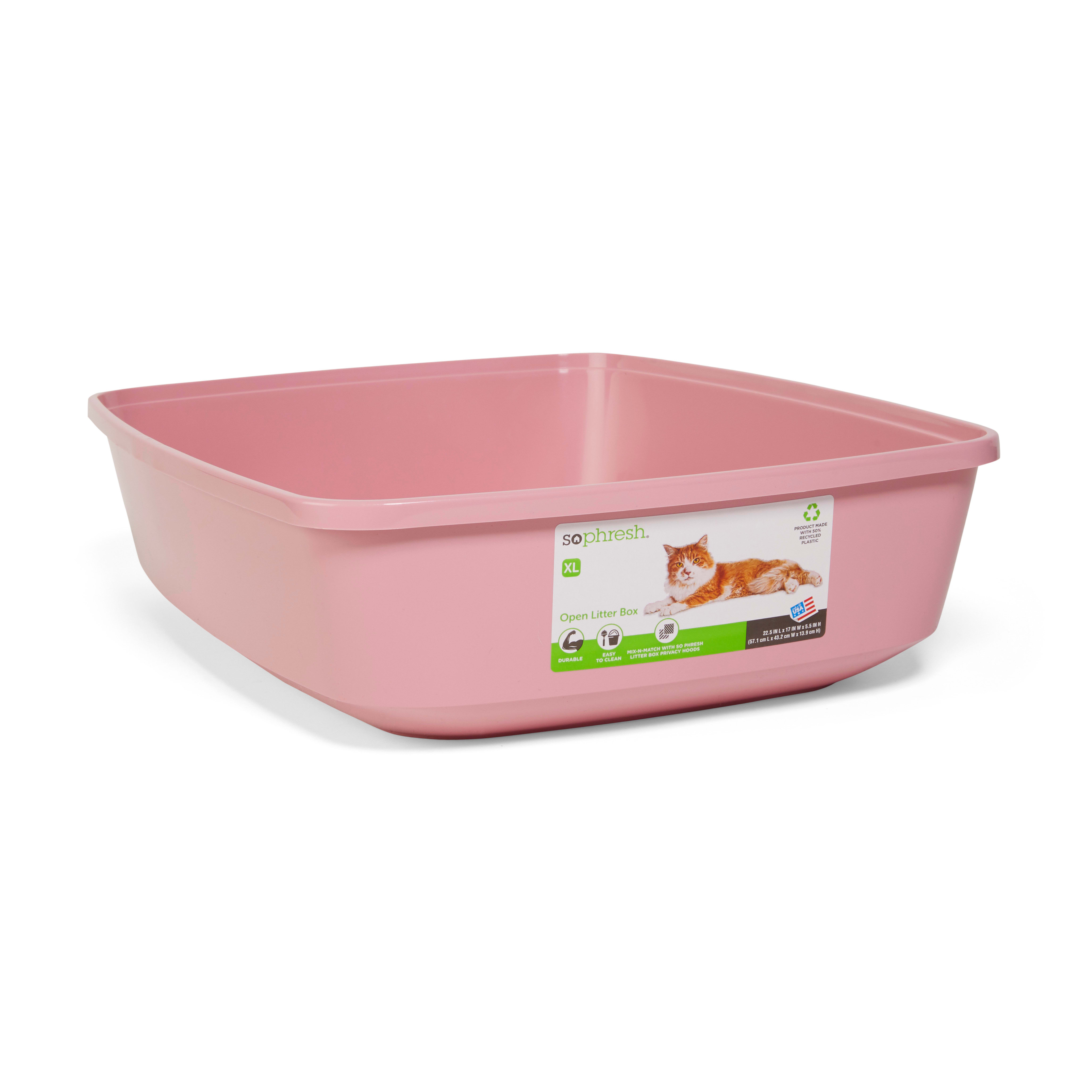 So Phresh Pink Open Kitten Cat Litter Box, 14 L x 10 W x 3.5 H