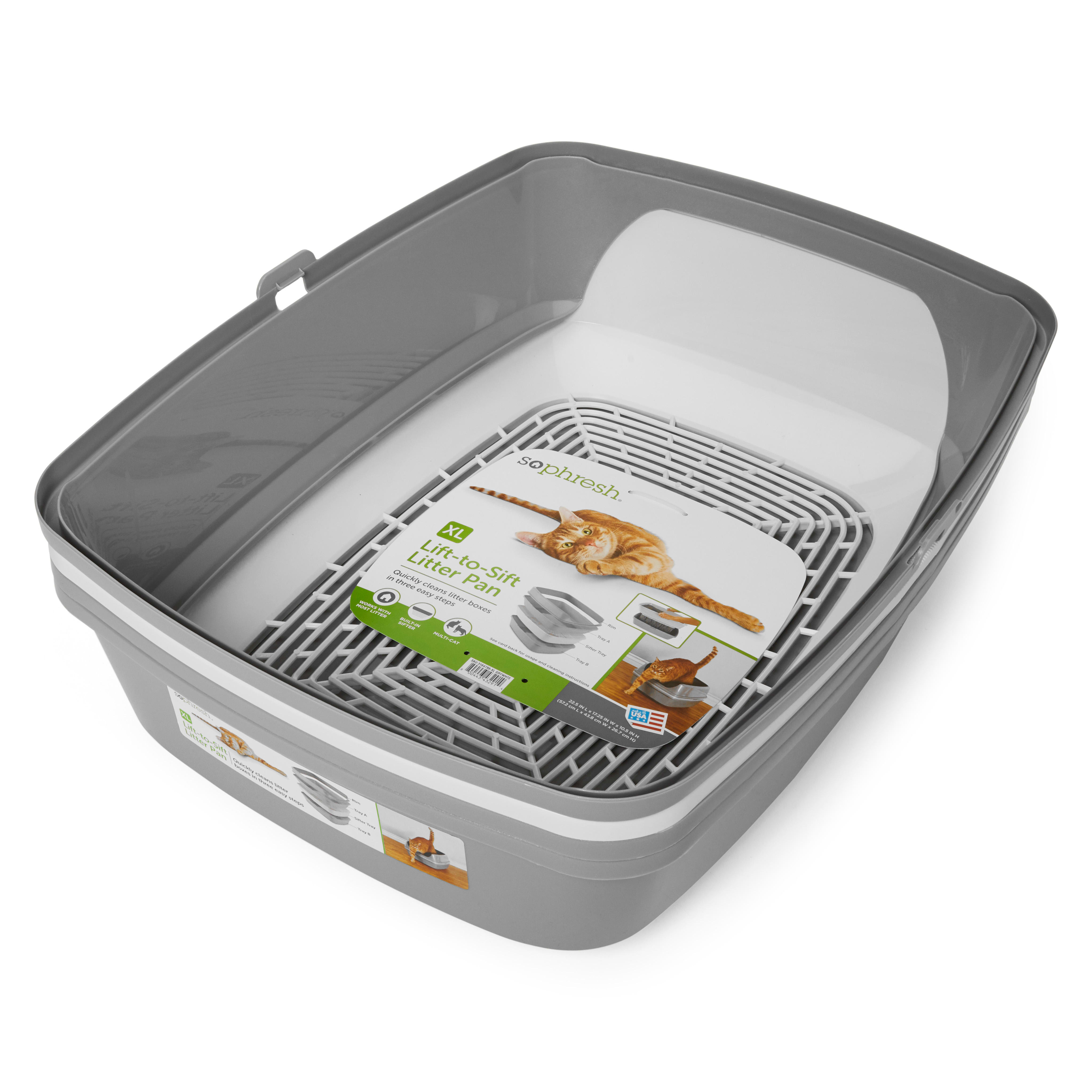 Moderna lift to sift litter outlet tray