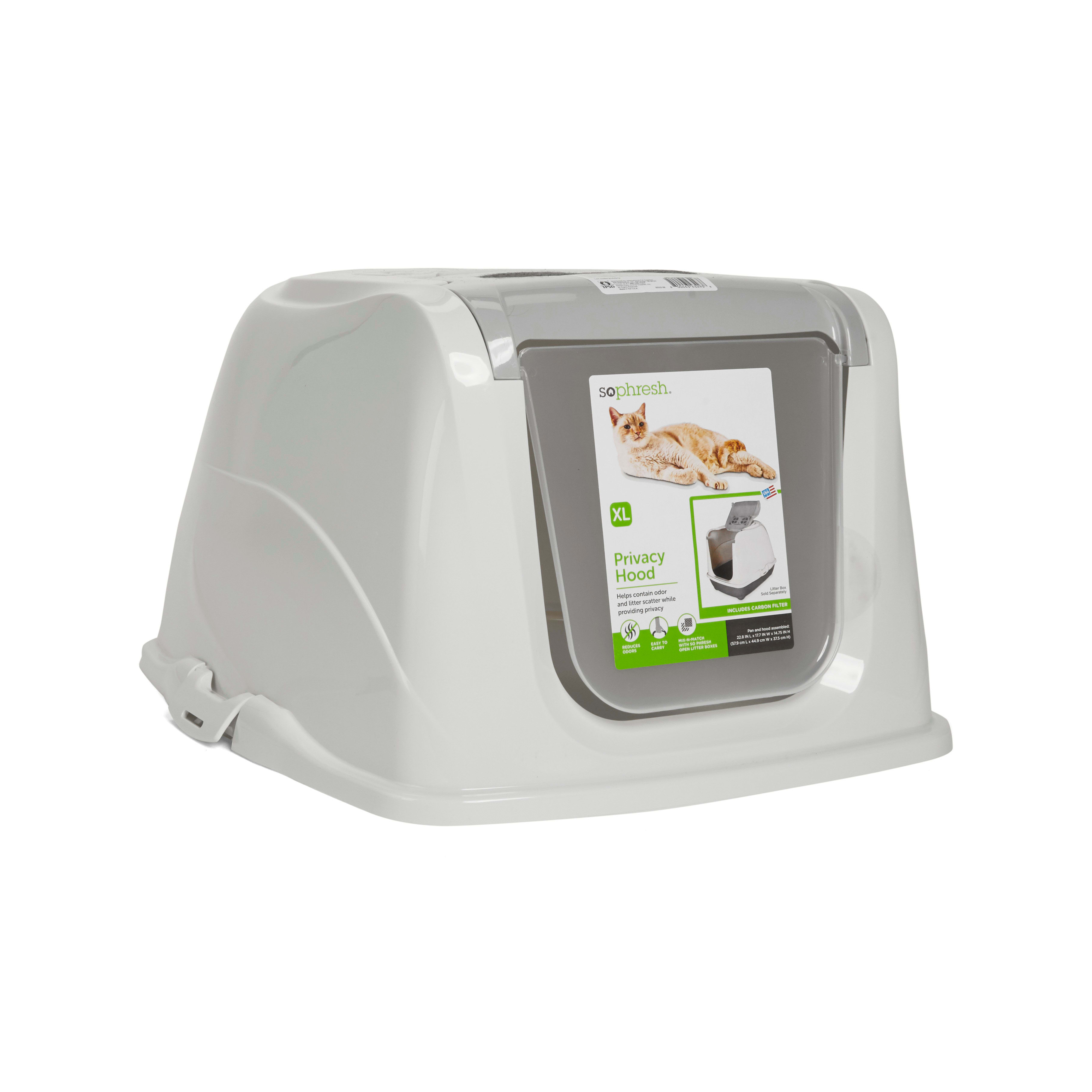 So Phresh White Two Toned Flip Top Cat Litter Box Hood X Large