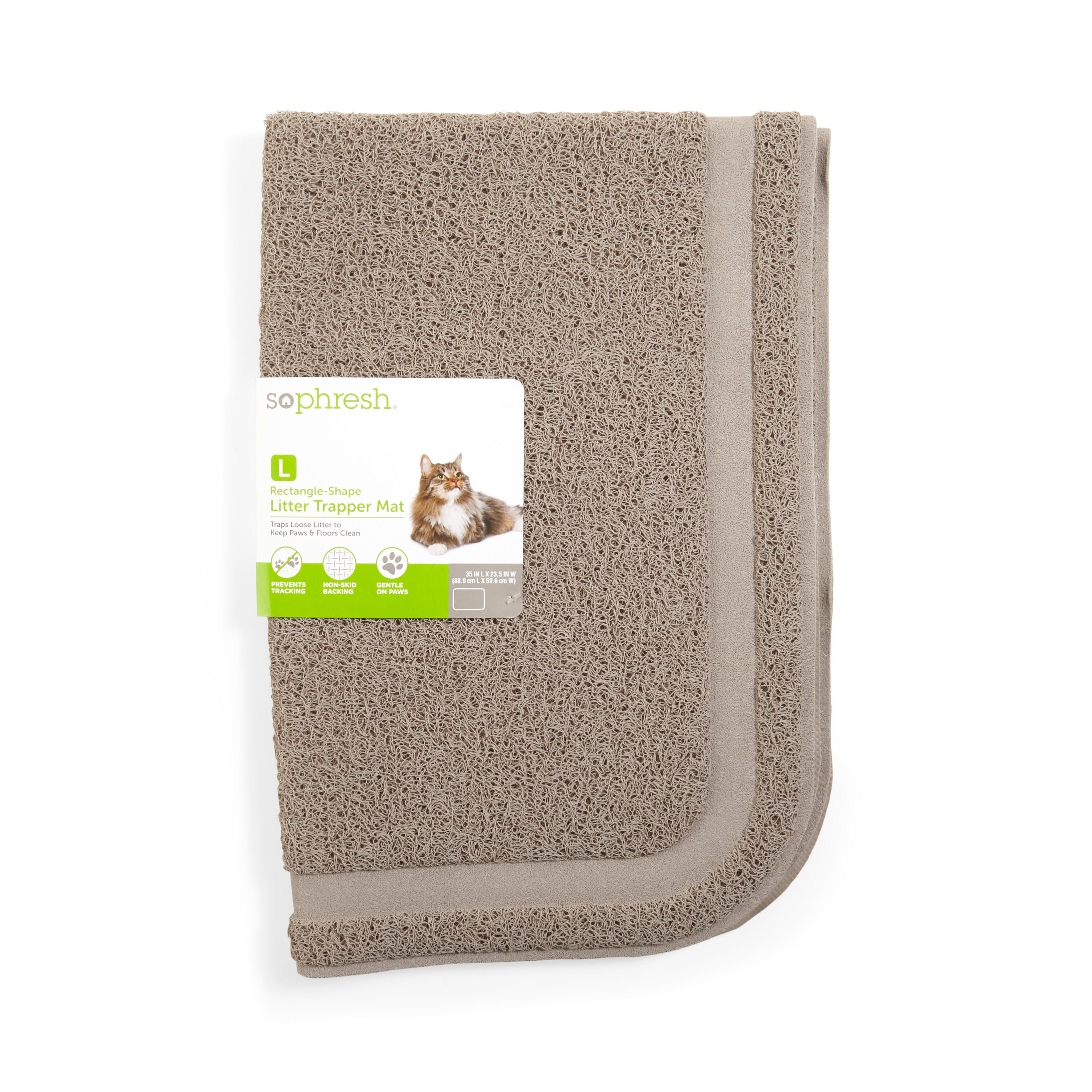 So Phresh Tan Half-Moon Cat Litter Trapper Mat, 23.5 L X 14 W