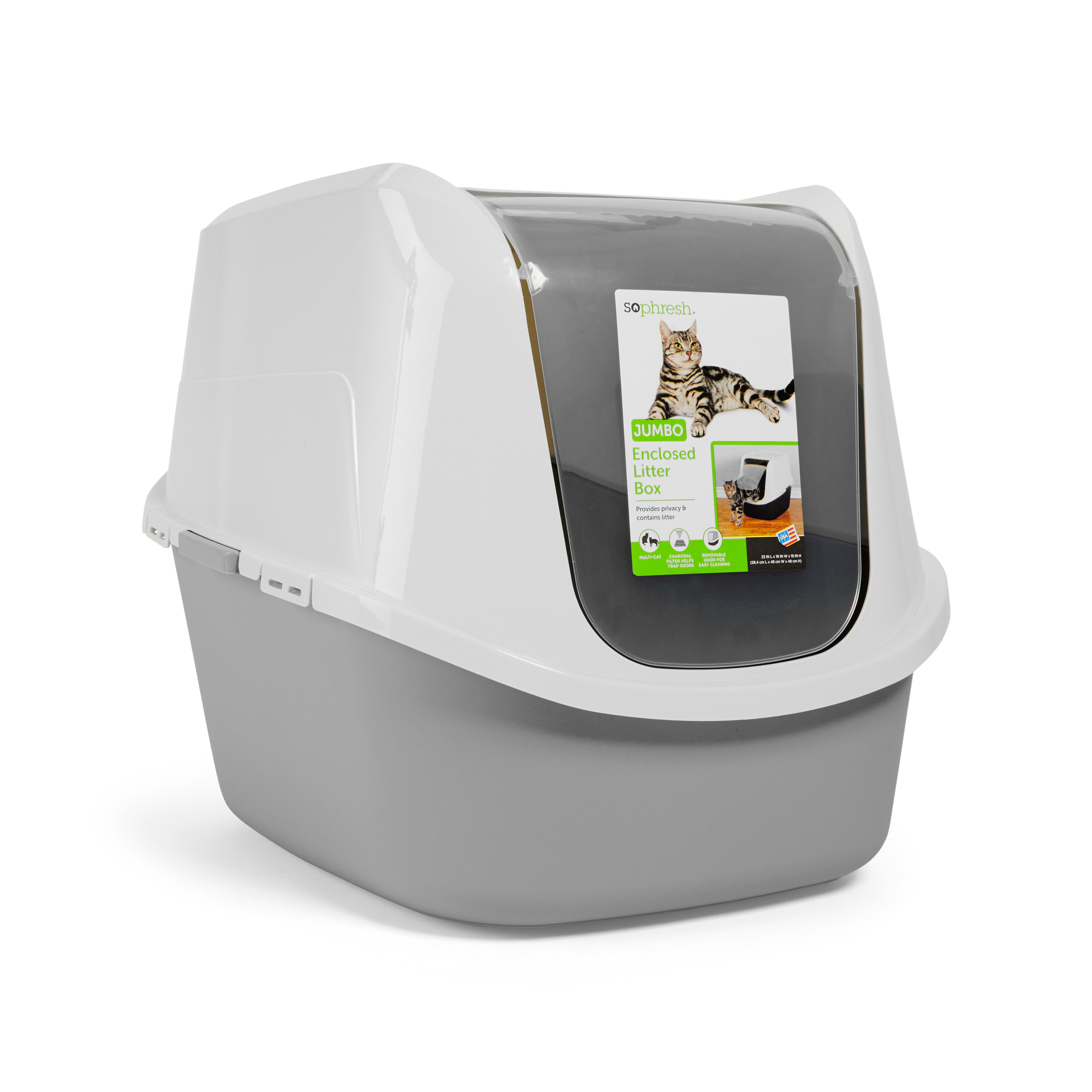 Jumbo covered shop cat litter box