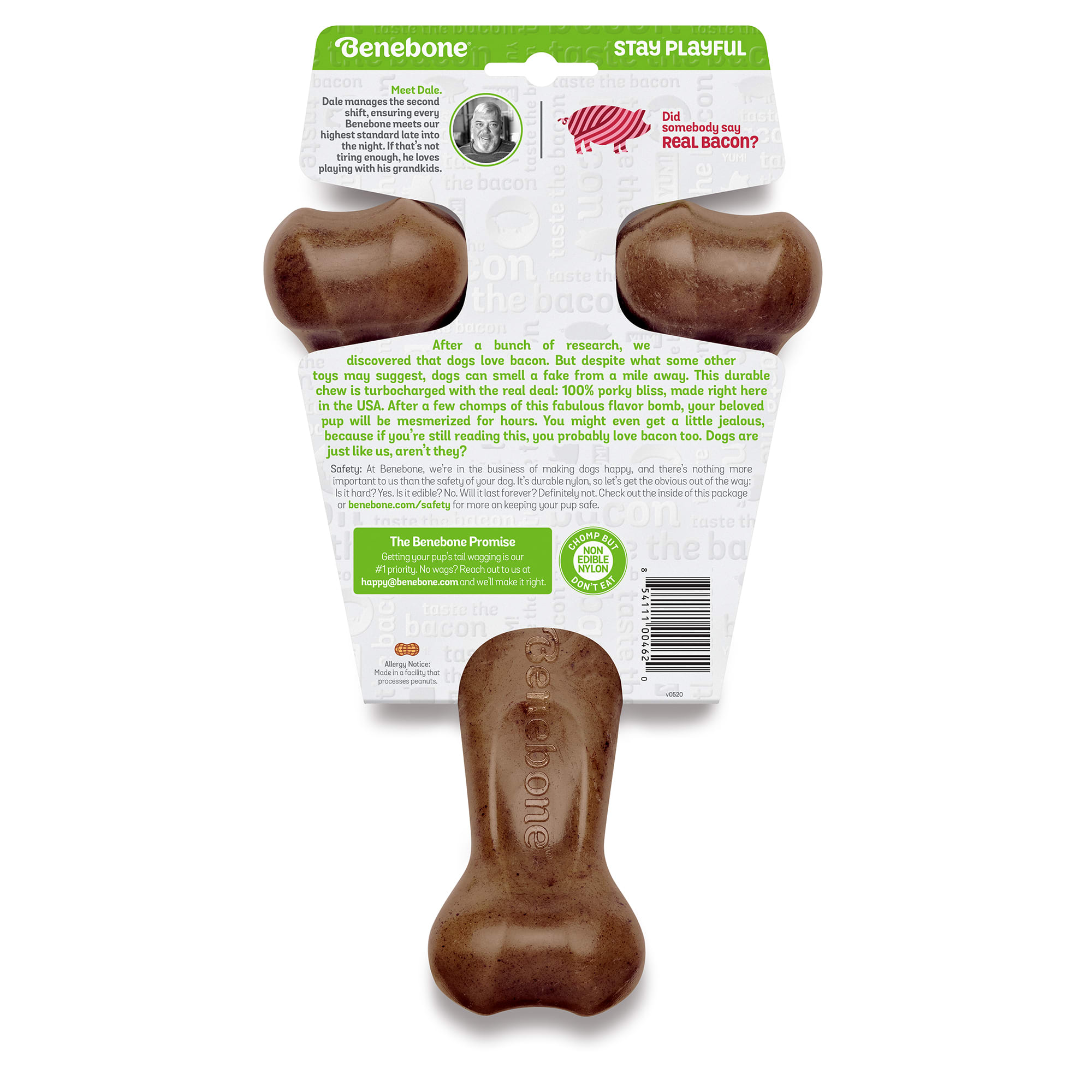 Benebone bacon flavored shop wishbone chew toy