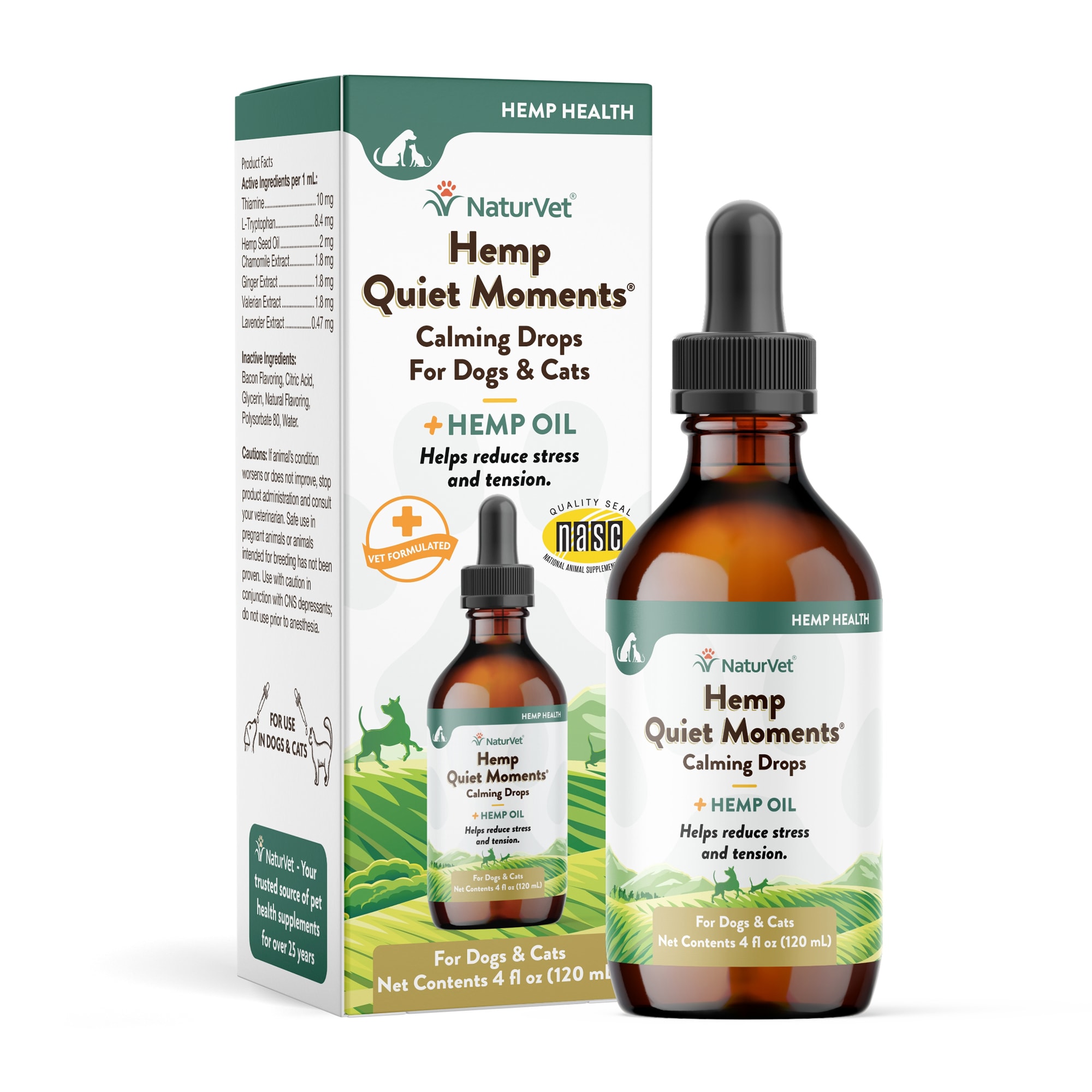 NaturVet Hemp Quiet Moments Calming Drops for Pets, 4 fl. oz. Petco