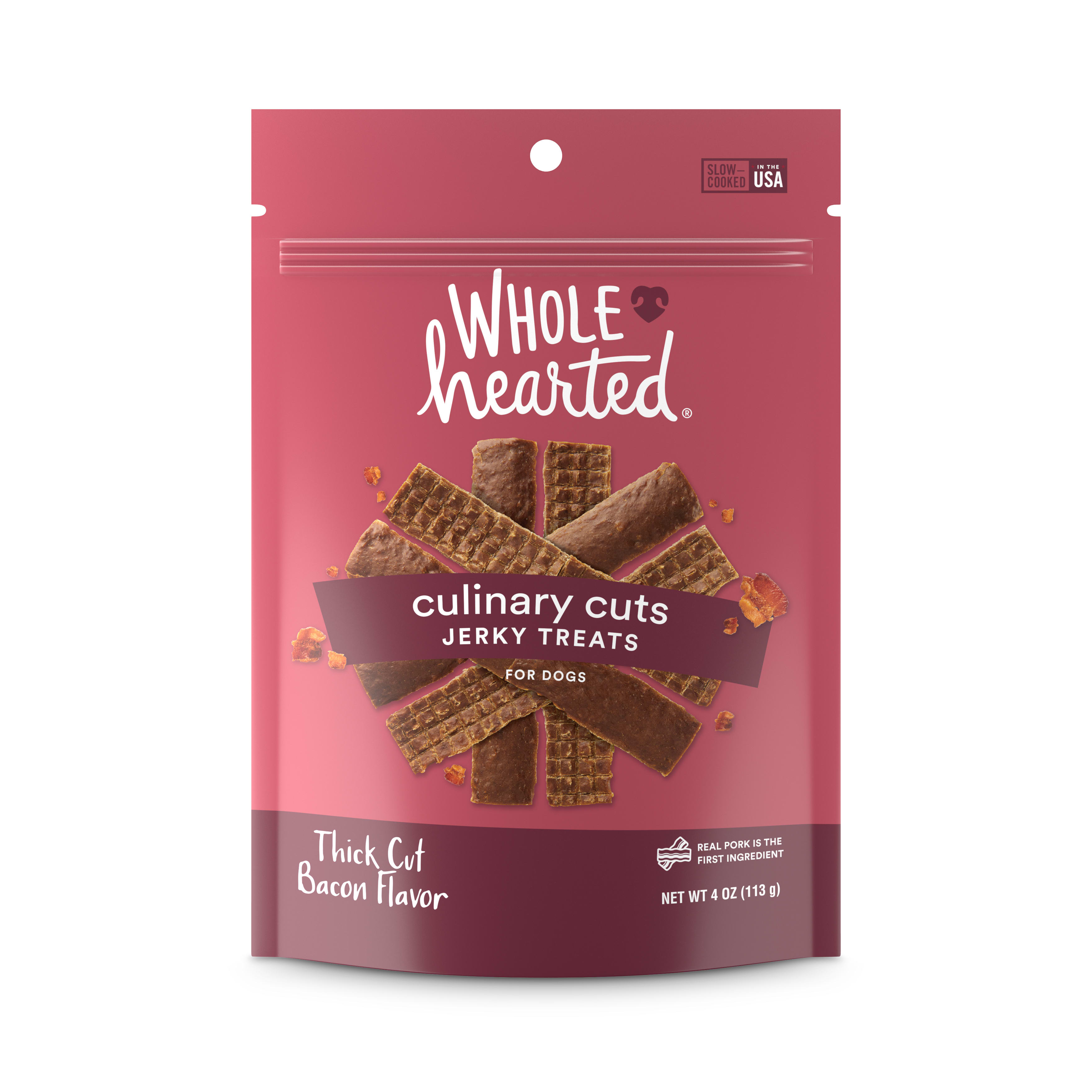 WholeHearted Culinary Cuts Thick Cut Bacon Recipe Jerky Dog Treats, 4