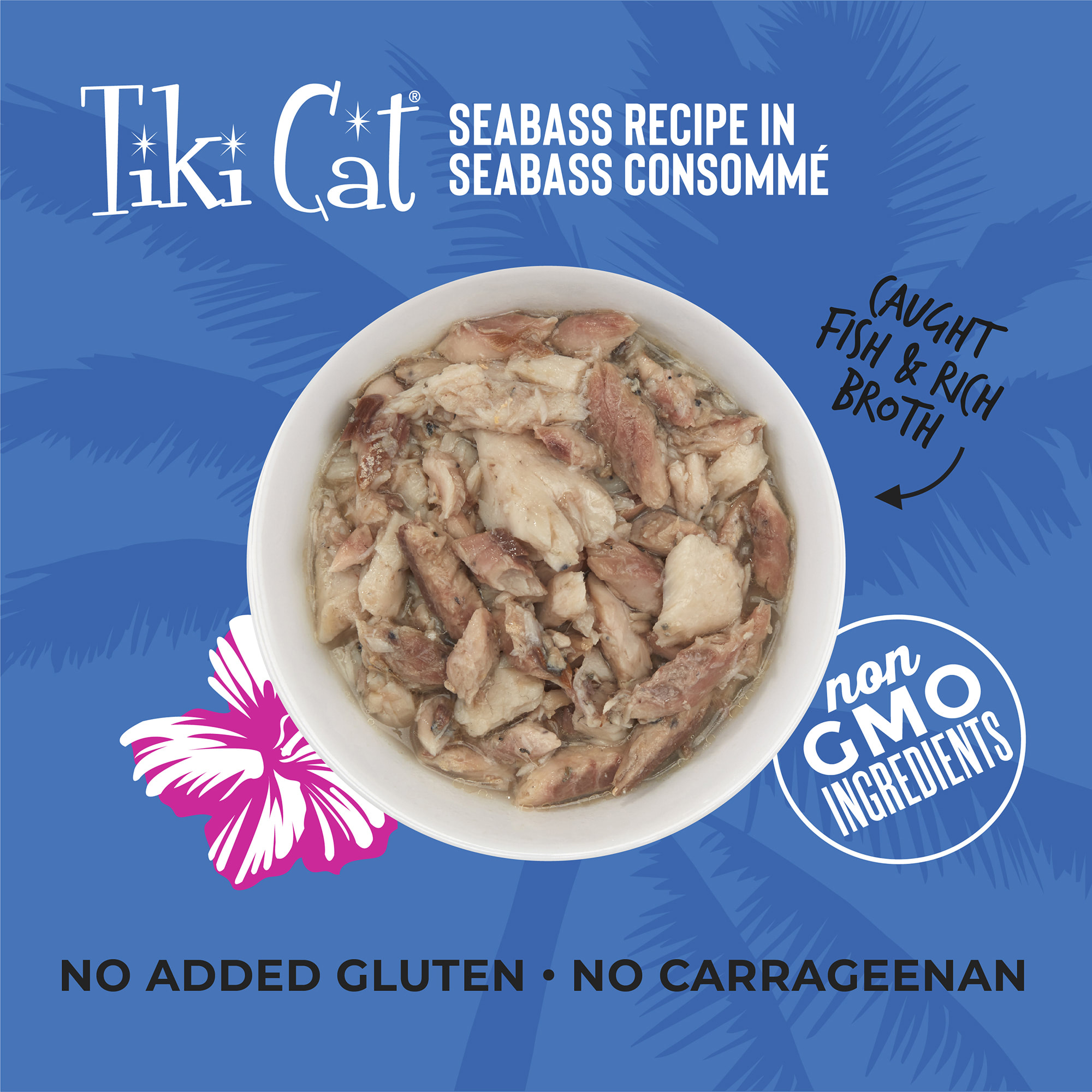 Tiki Cat Luau Seabass Recipe Wet Cat Food 6 oz. Case of 8