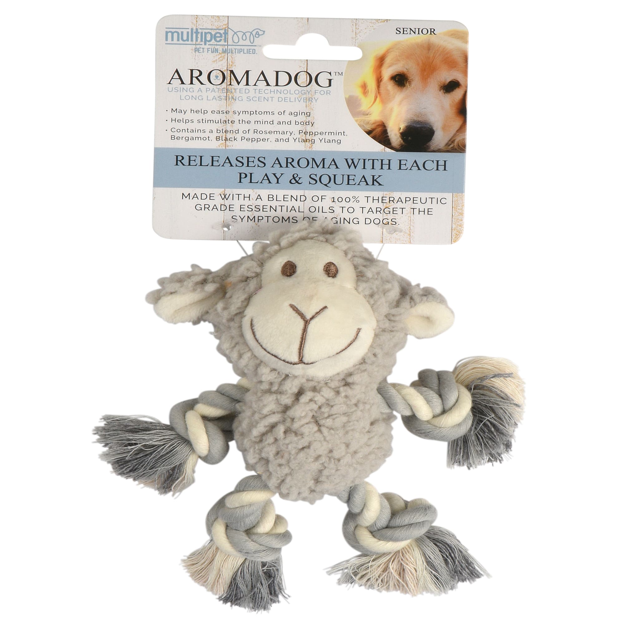Multipet Aromadog Rope Sheep Senior Dog Toy, Small