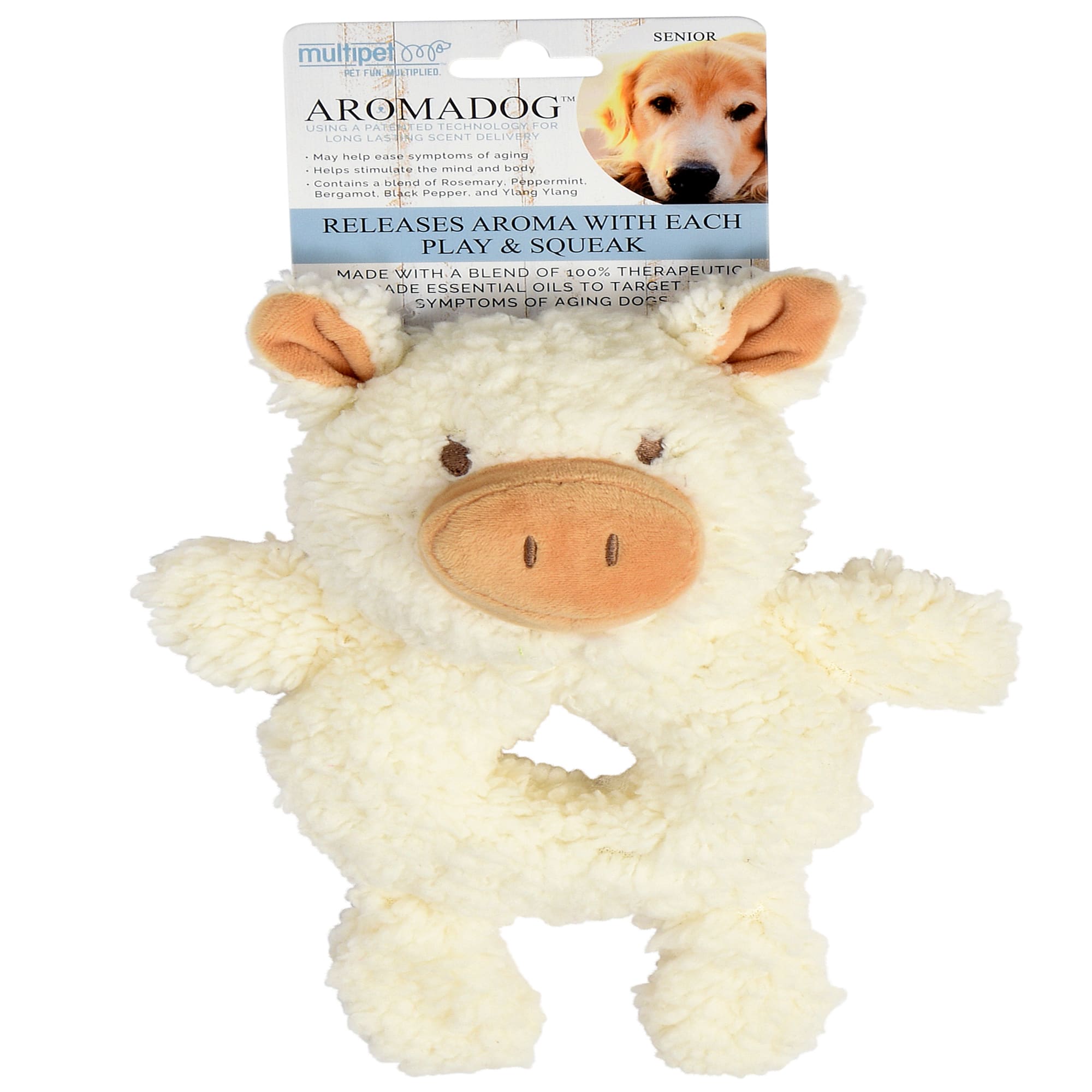 Multipet Aromadog Ring Pig Senior Dog Toy, Medium