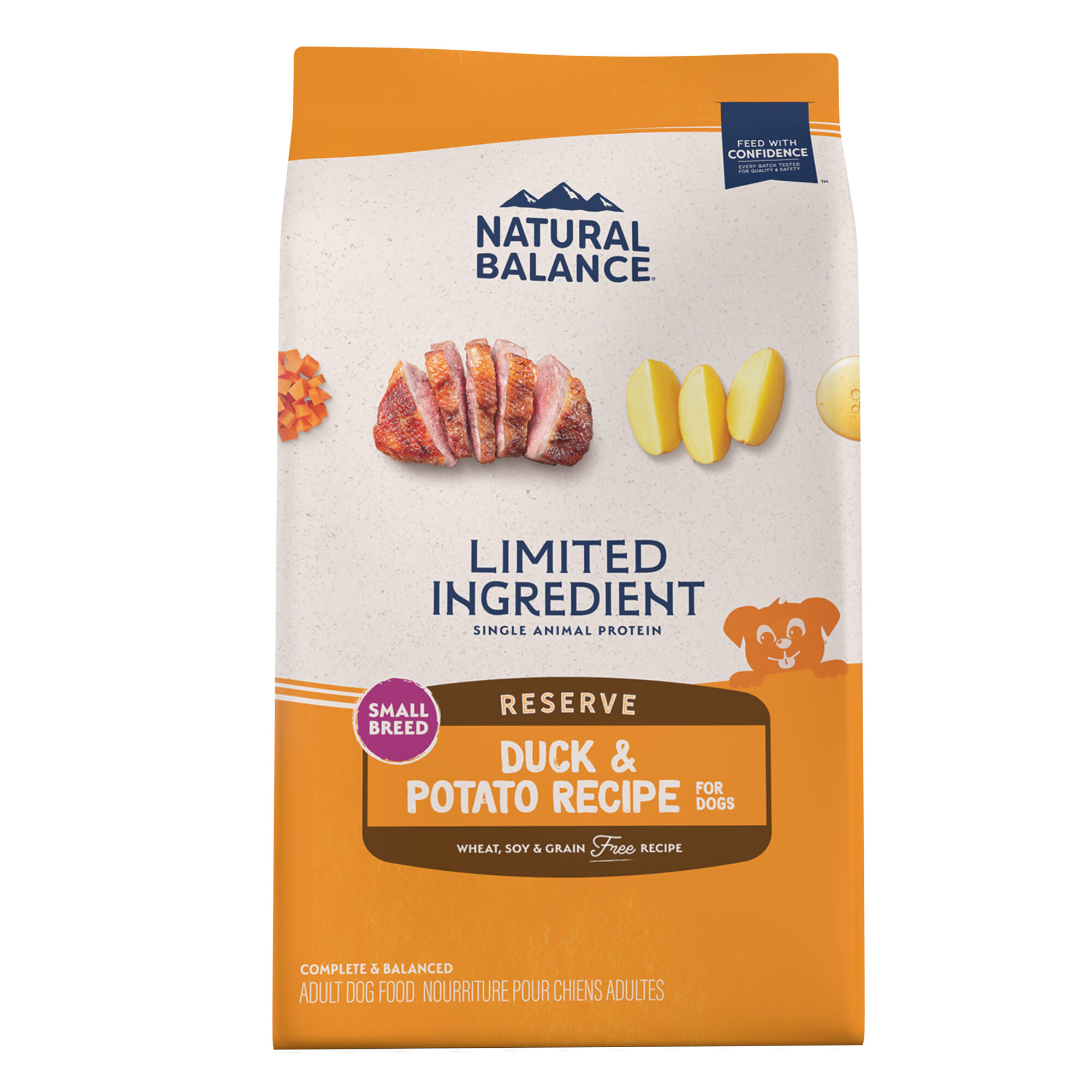 Natural Balance Limited Ingredient Small Breed Adult Grain Free Dry Dog Food Reserve Duck Potato Recipe 12 lbs