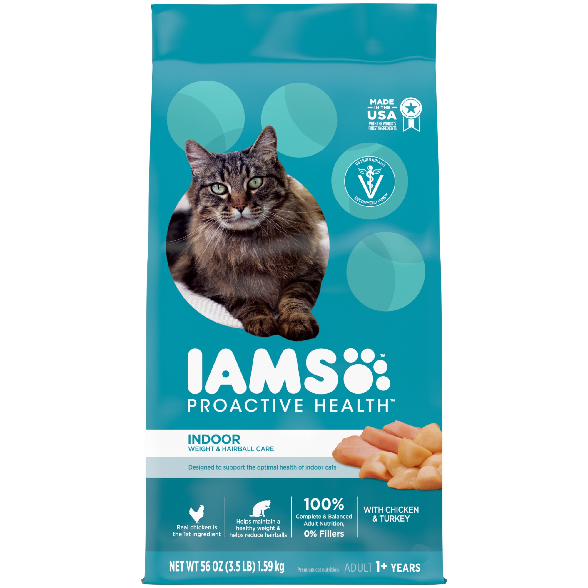 Iams indoor 2025 cat food calories