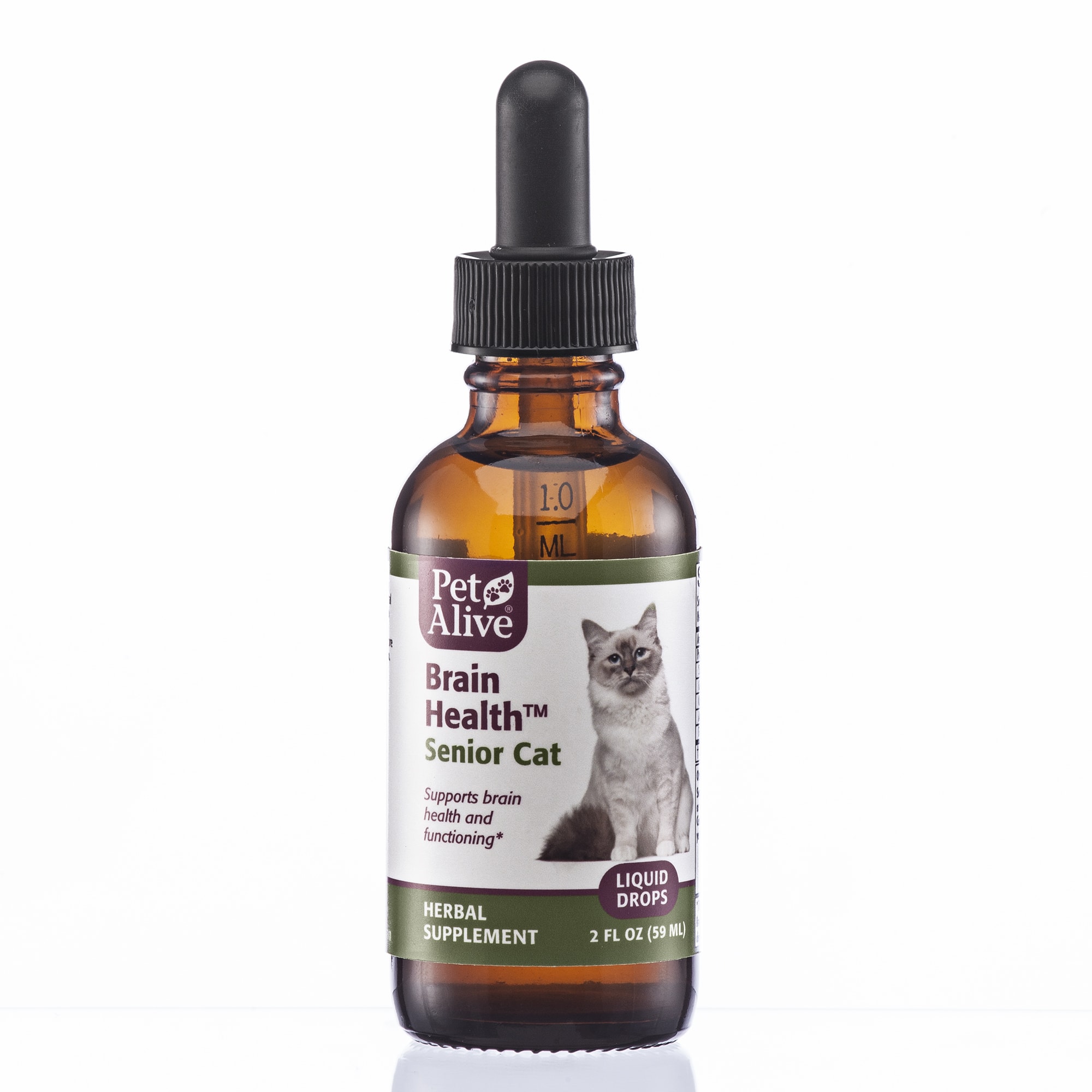 Petalive Brain Liquid Drops Natural Herbal Brain Health Supplement For Senior Cats 2 Fl Oz Petco