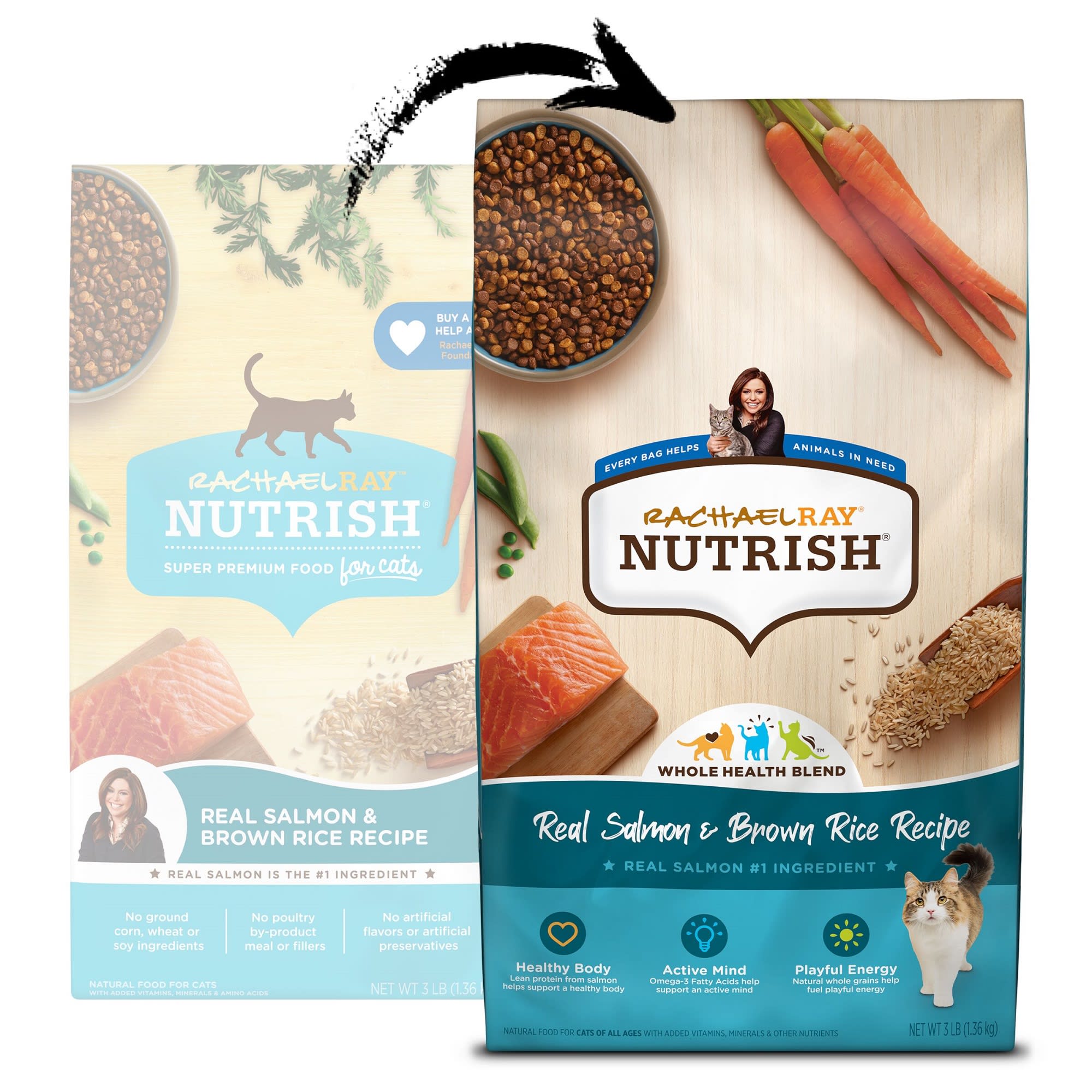 Rachael Ray Nutrish Natural Salmon Brown Rice Recipe Dry Cat