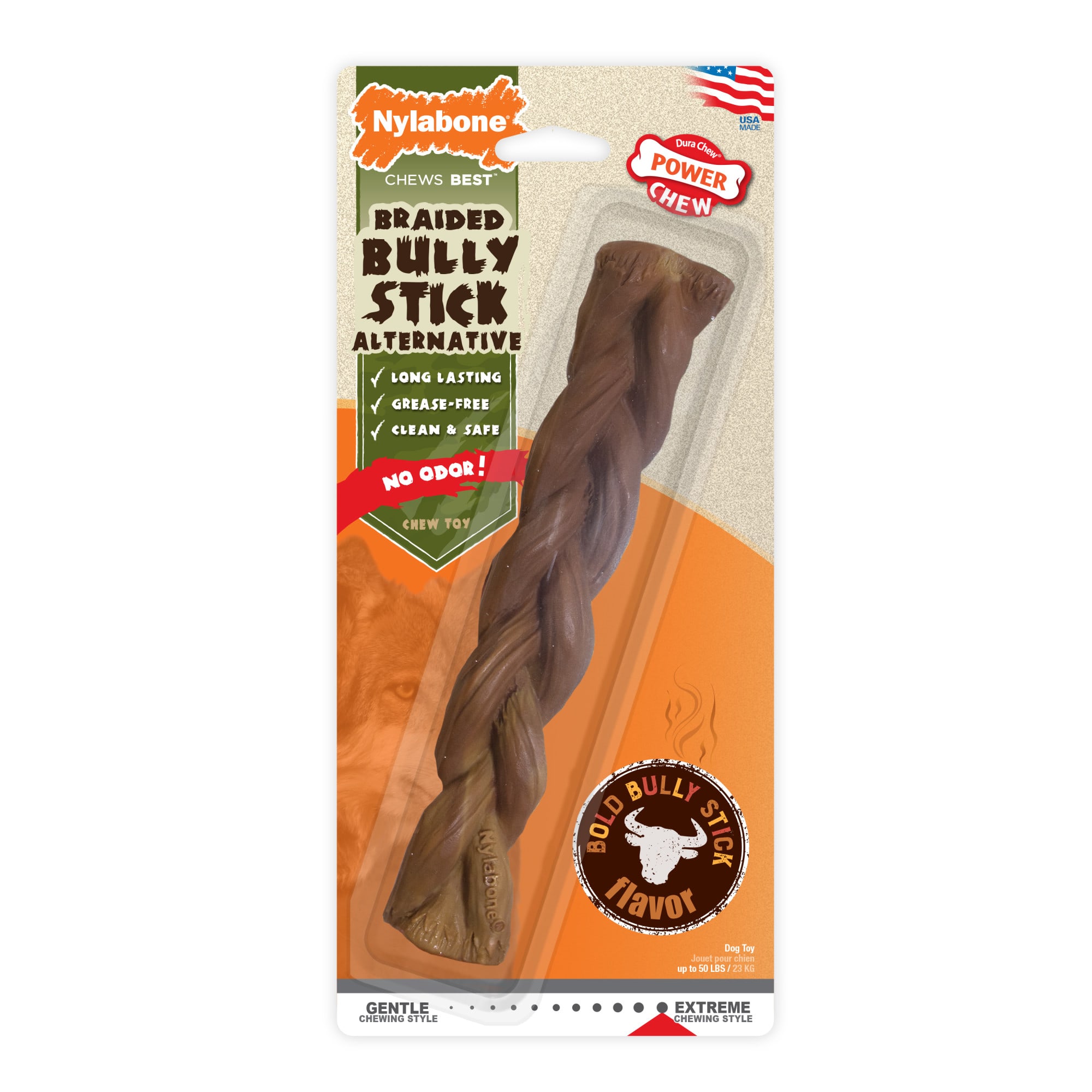 Nylabone Power Chew Bully Stick Alternative Dog Chews, Large Petco