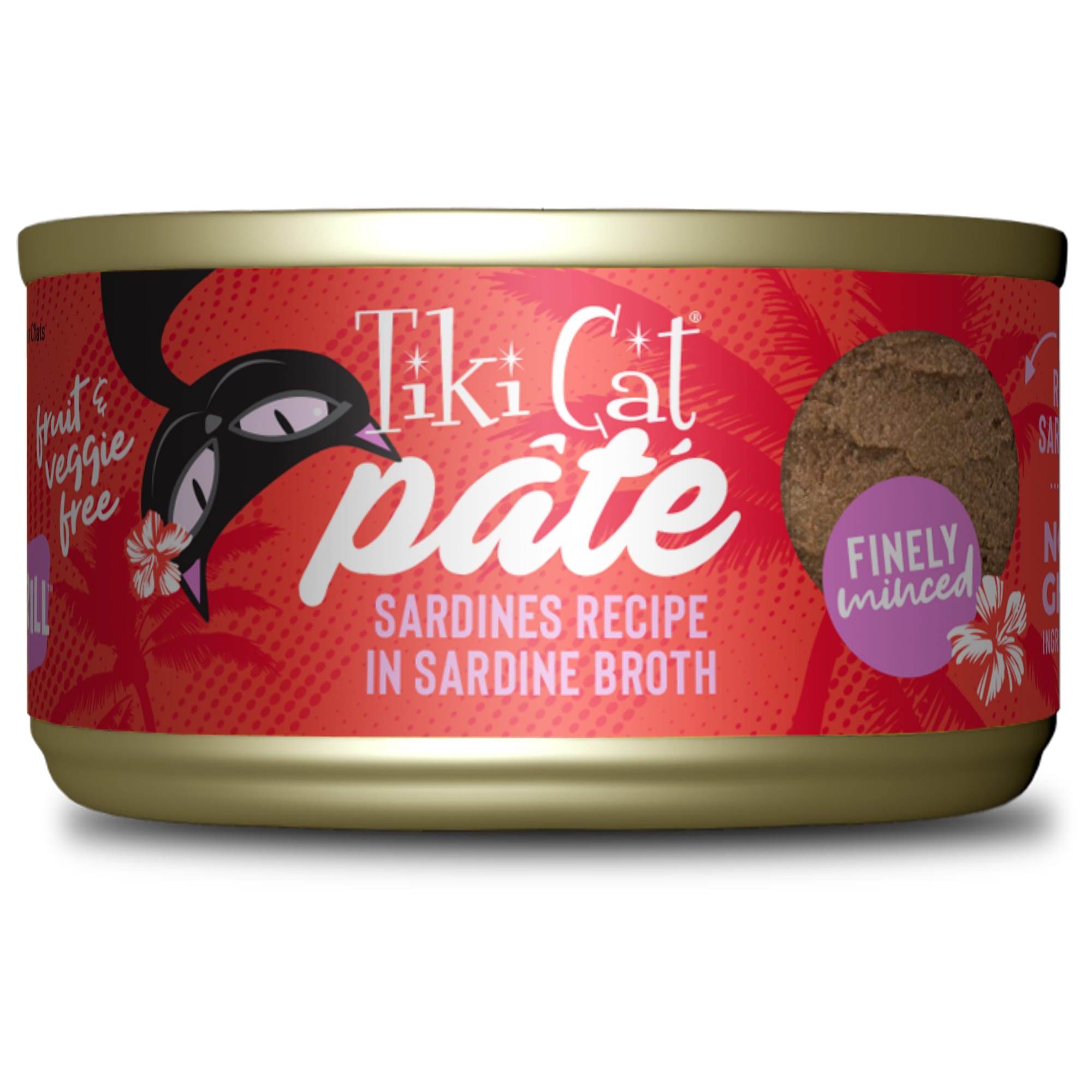 Tiki Cat Grill Sardines Recipe Pate Wet Food 2.8 oz. Case of 12