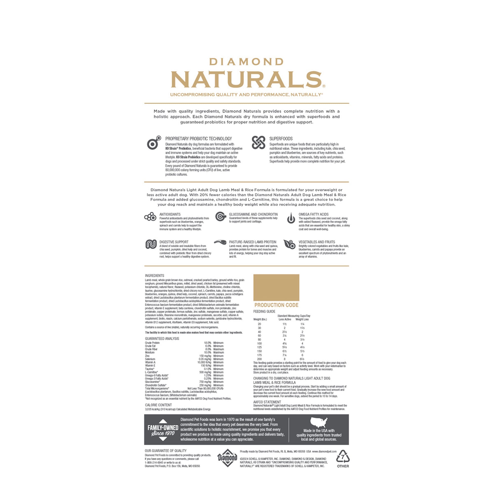 Diamond Naturals Light Adult Dry Dog Food 30 lbs. Petco