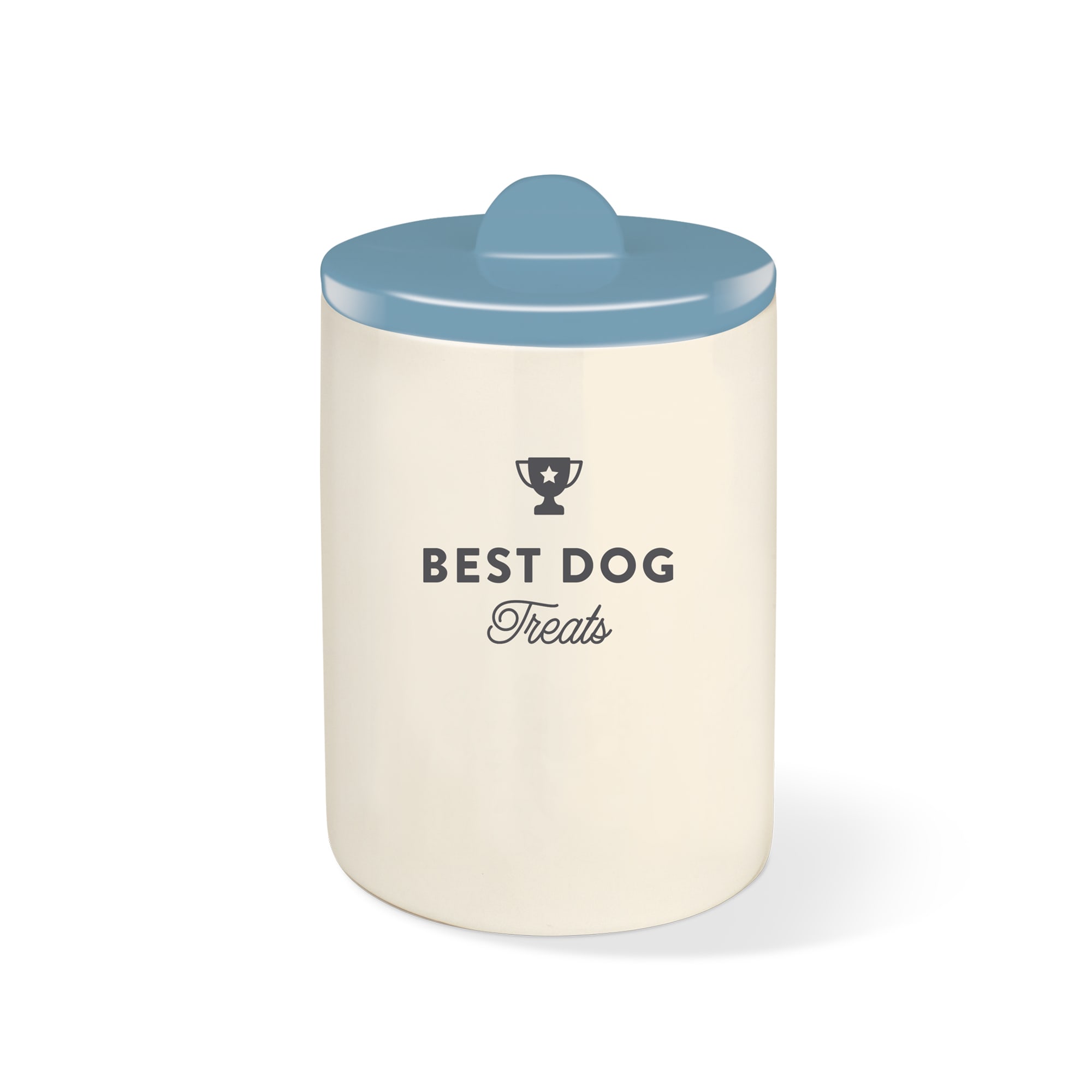 PetShop by Fringe Studio Best Dog Dusty Blue Pet Treat Jar, Small/Medium