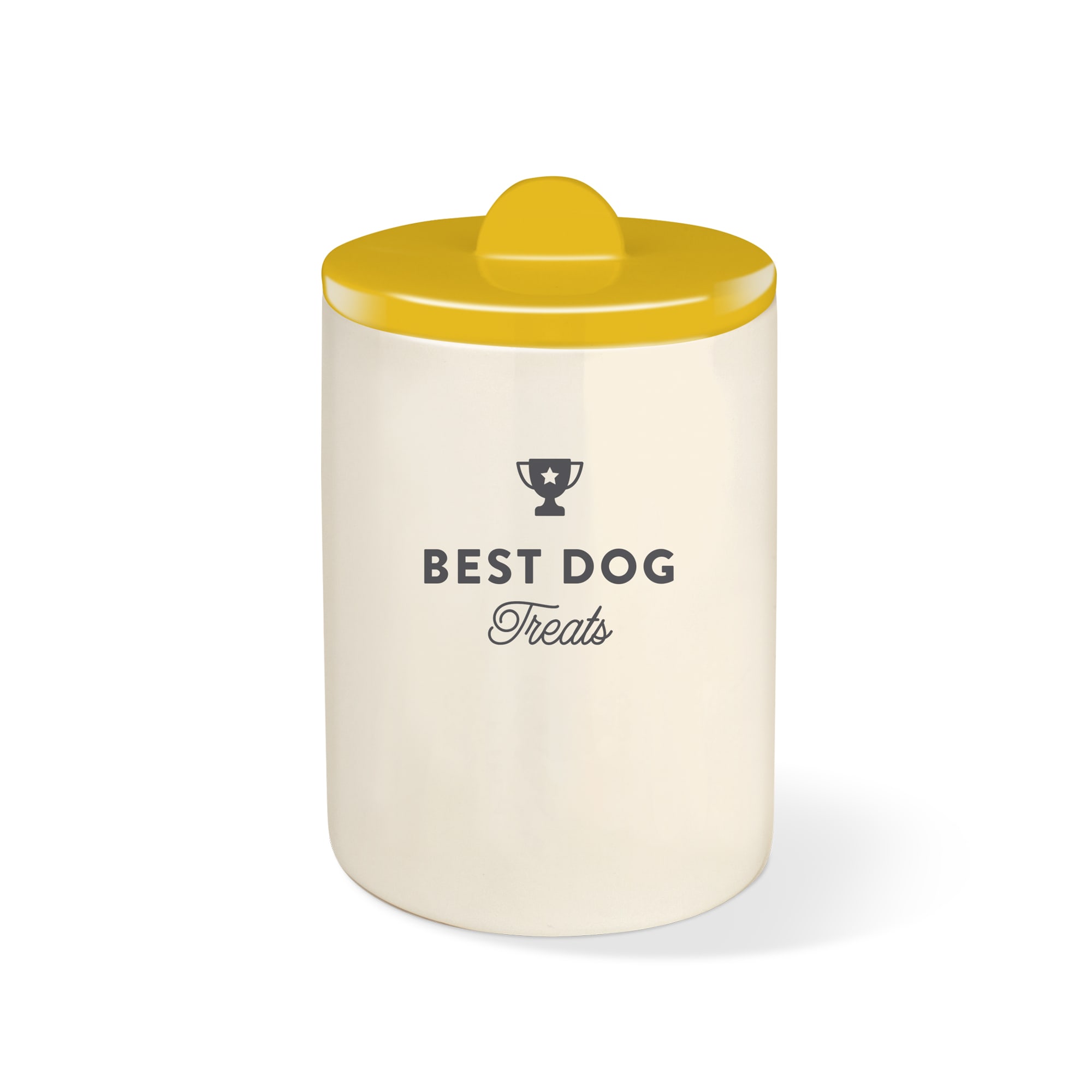 PetShop by Fringe Studio Best Dog Ochre Pet Treat Jar, Small/Medium, Yellow