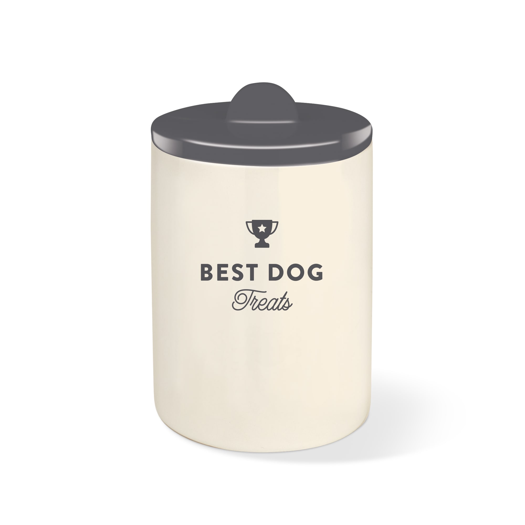 PetShop by Fringe Studio Best Dog Gray Pet Treat Jar, Small/Medium
