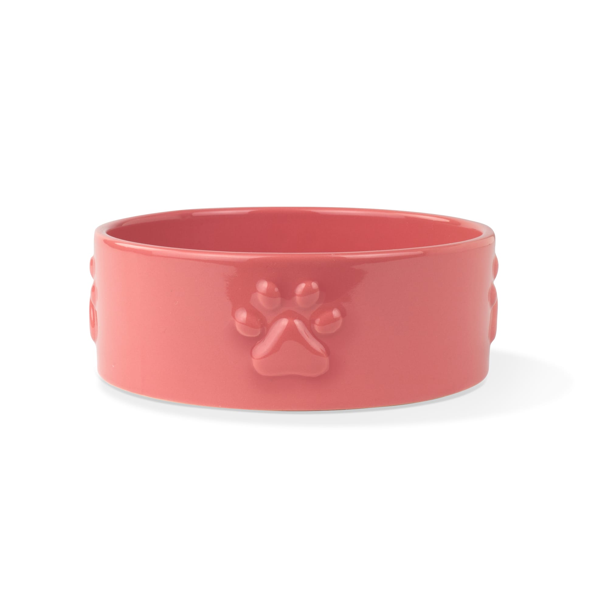 PetShop by Fringe Studio Sculpt Paw Coral Pet Bowl, 3.5 Cups, Medium, Orange