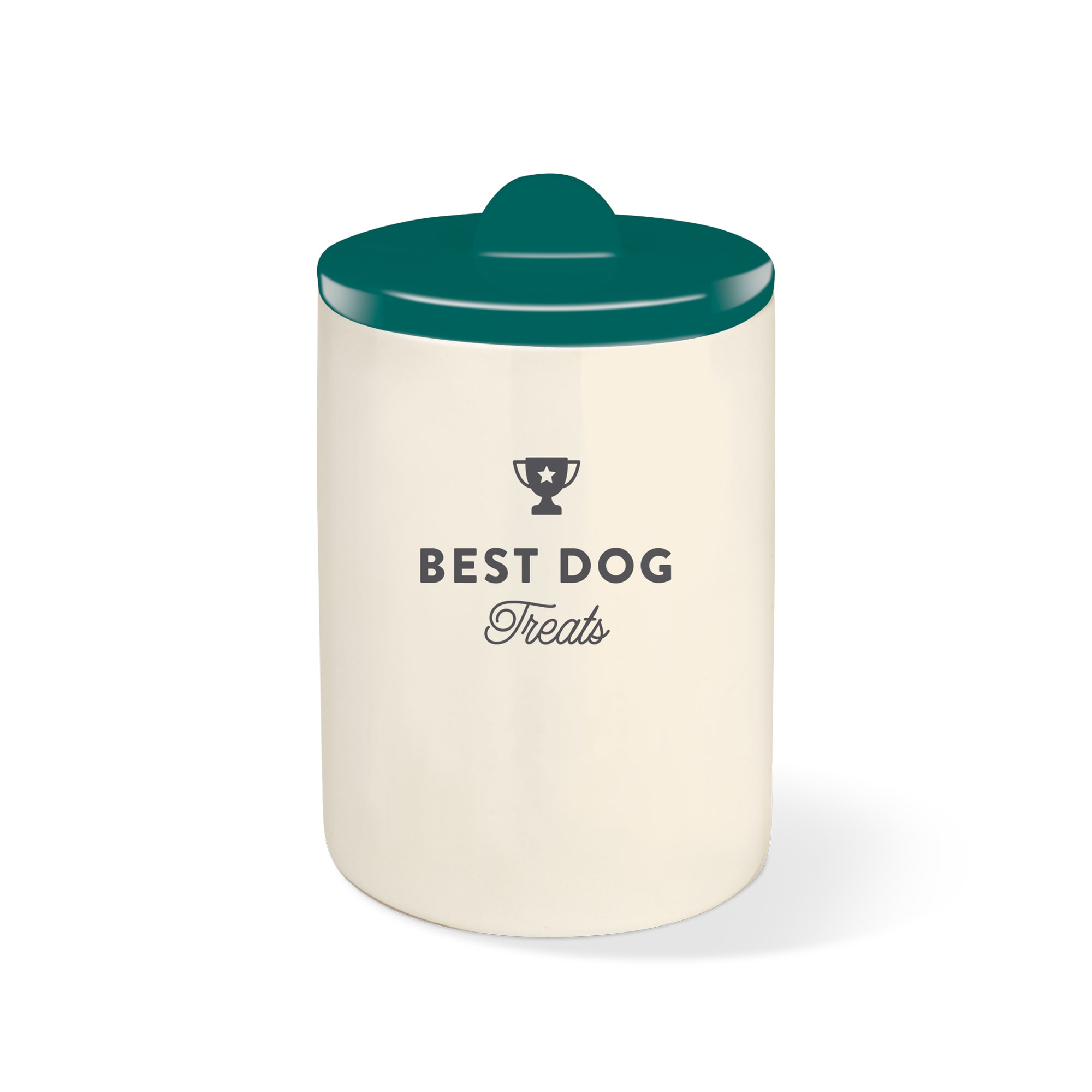 PetShop by Fringe Studio Best Dog Teal Green Pet Treat Jar, Small/Medium