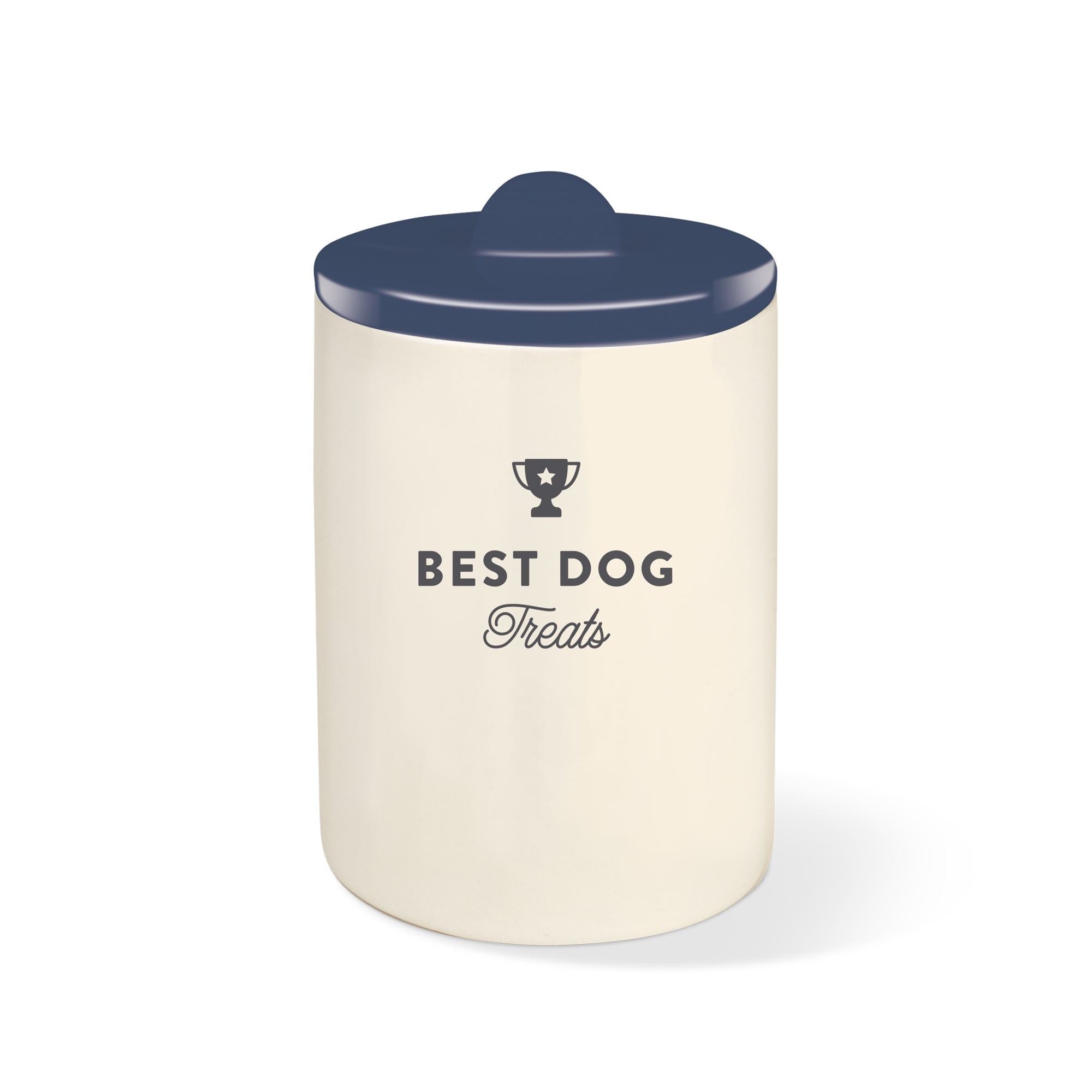 PetShop by Fringe Studio Best Dog Navy Pet Treat Jar, Small/Medium, Blue