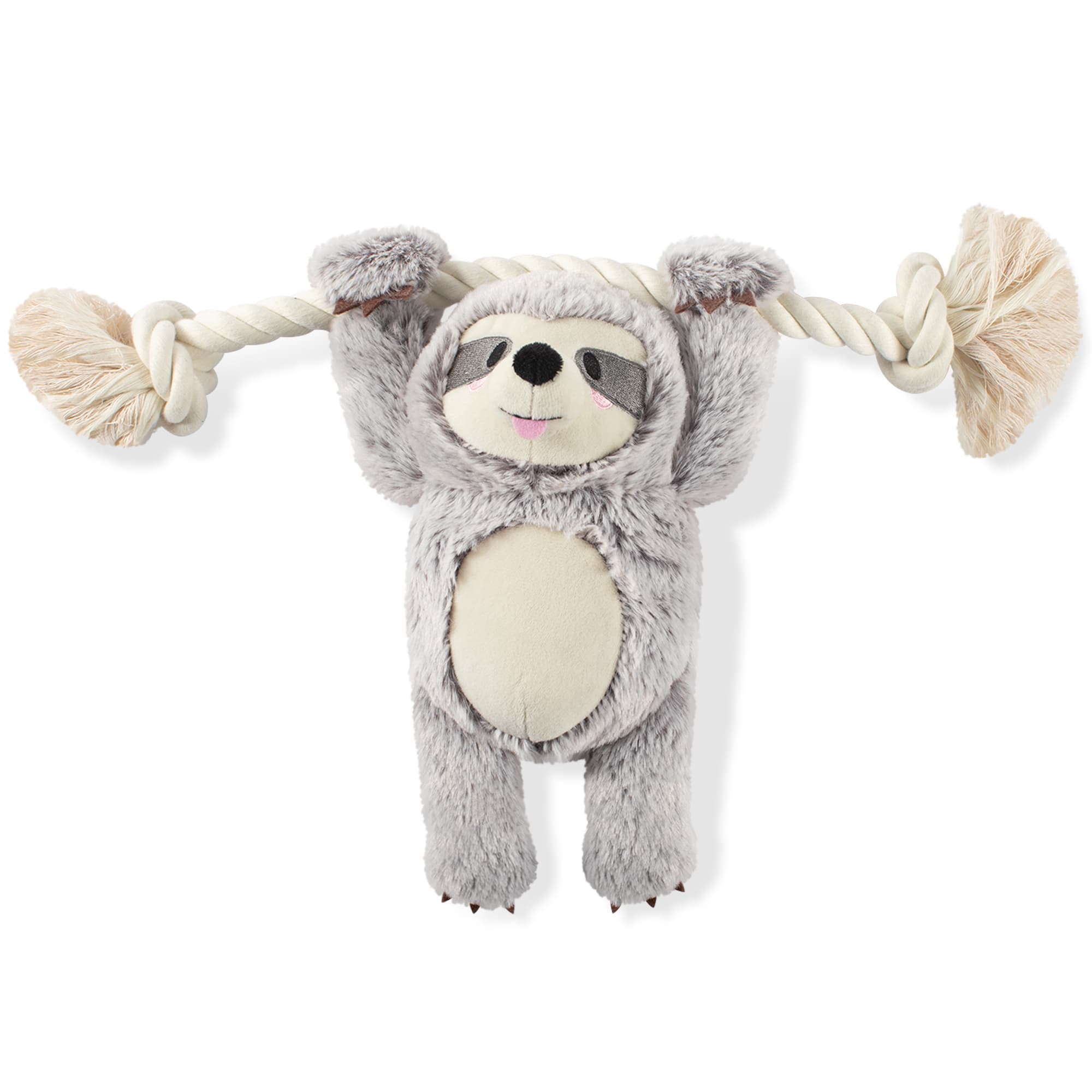 Fringe Studio Plush Sloth & Rope Dog Toy, Medium