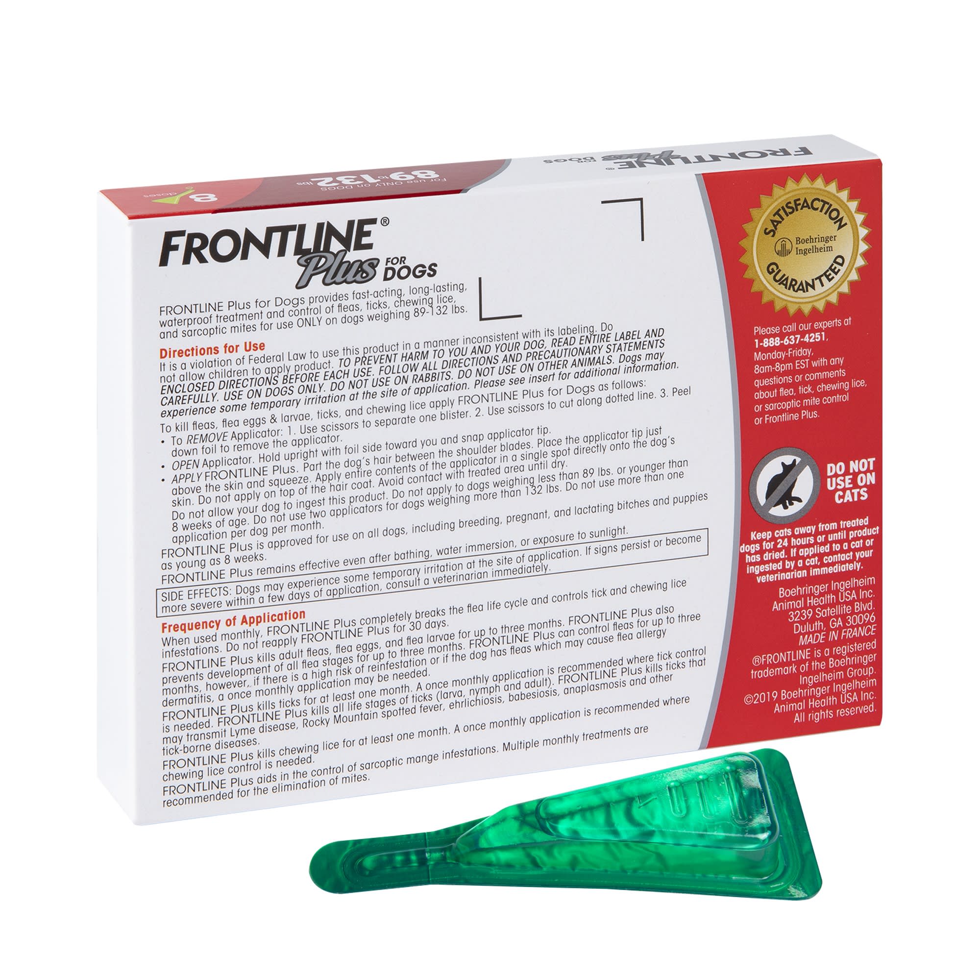 Frontline Plus Flea Tick for Dogs 89 132 lbs 6 MO