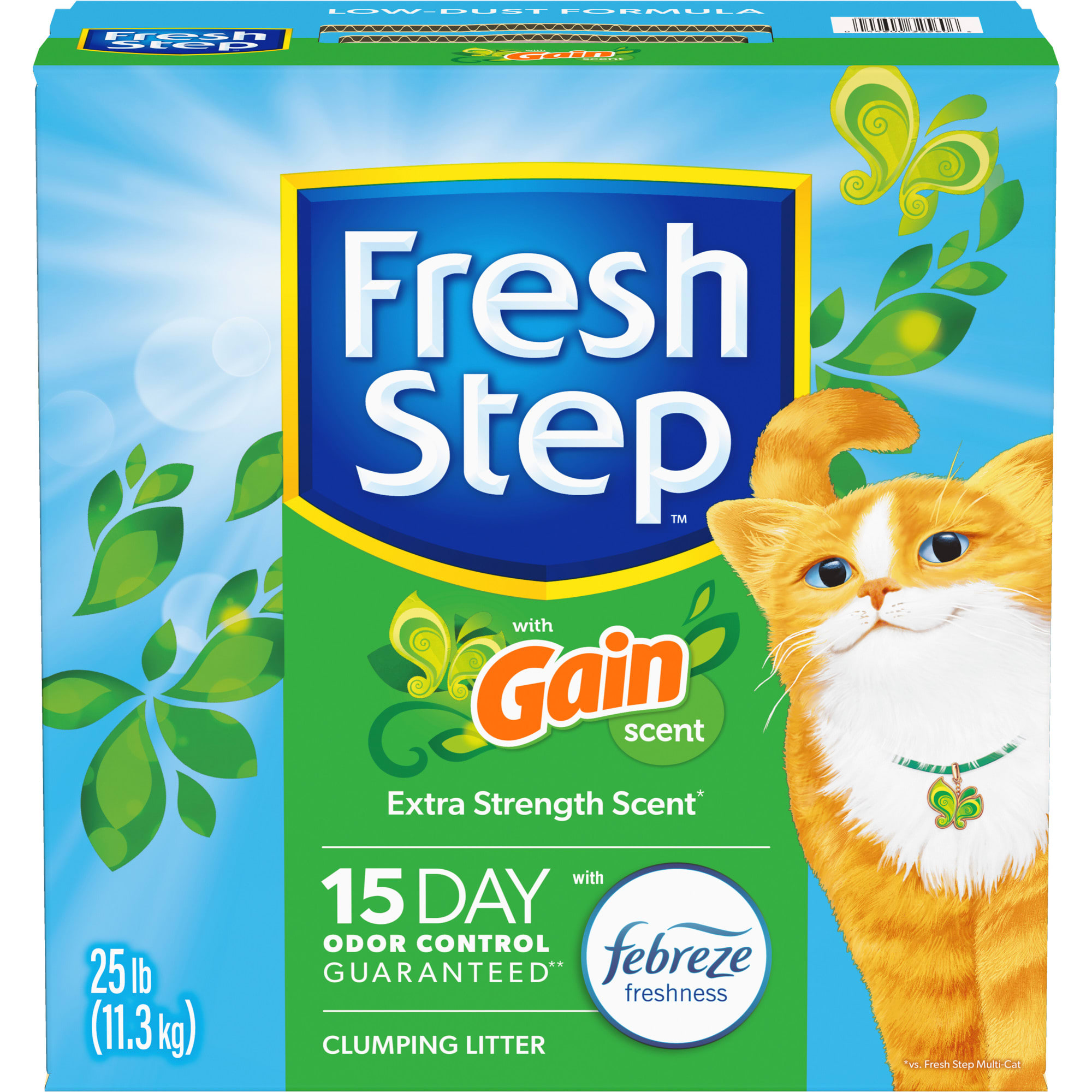 Fresh Step Clumping Power of Febreze with Refreshing Gain Scent