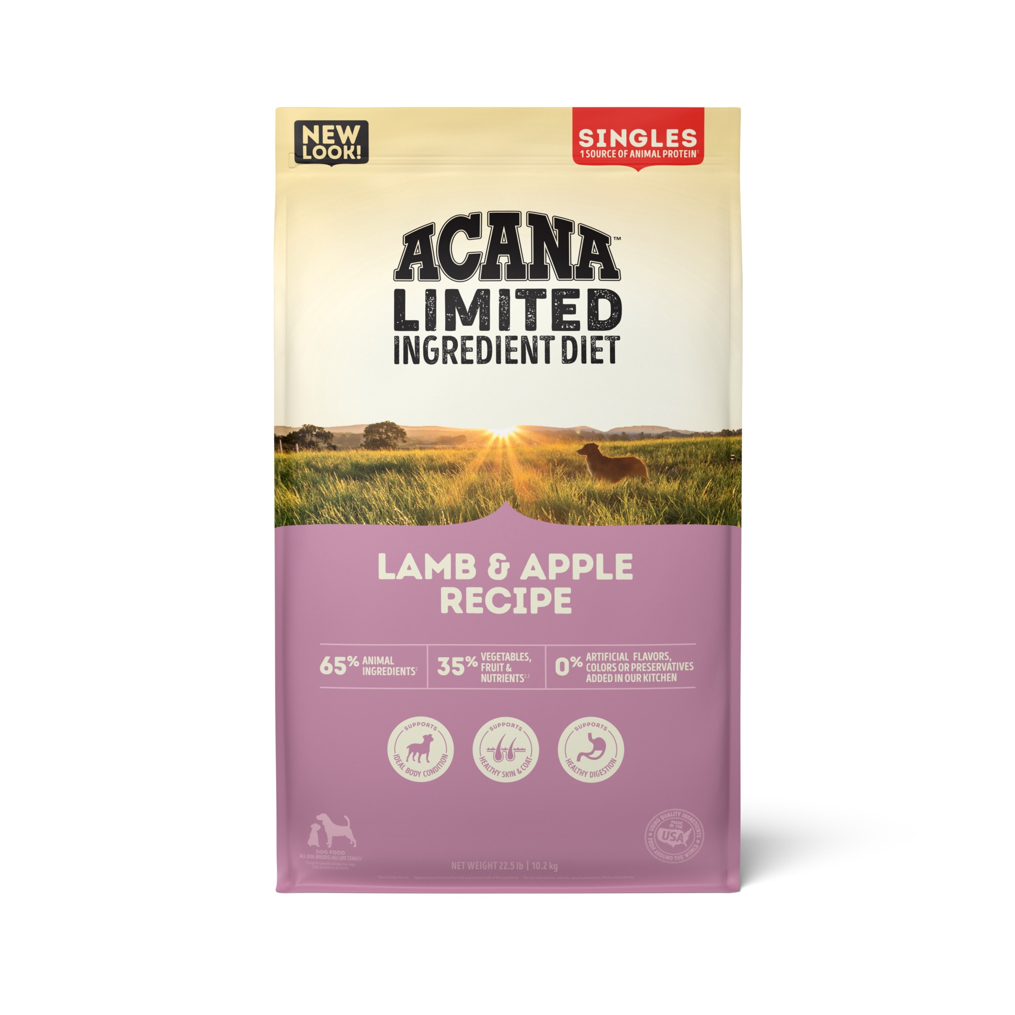 ACANA Singles Limited Ingredient Diet High Protein Lamb & Apple Dry Dog Food, 25 lbs.