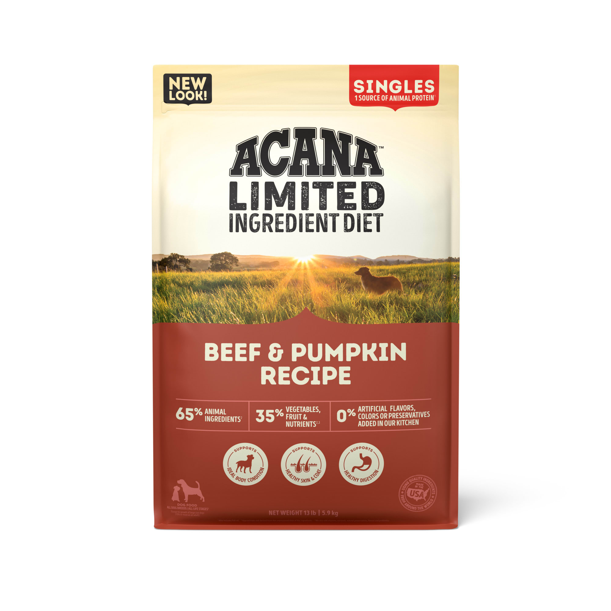 ACANA Grain Free Singles Limited Ingredient High Protein Beef Pumpkin Dry Dog Food 13 lbs