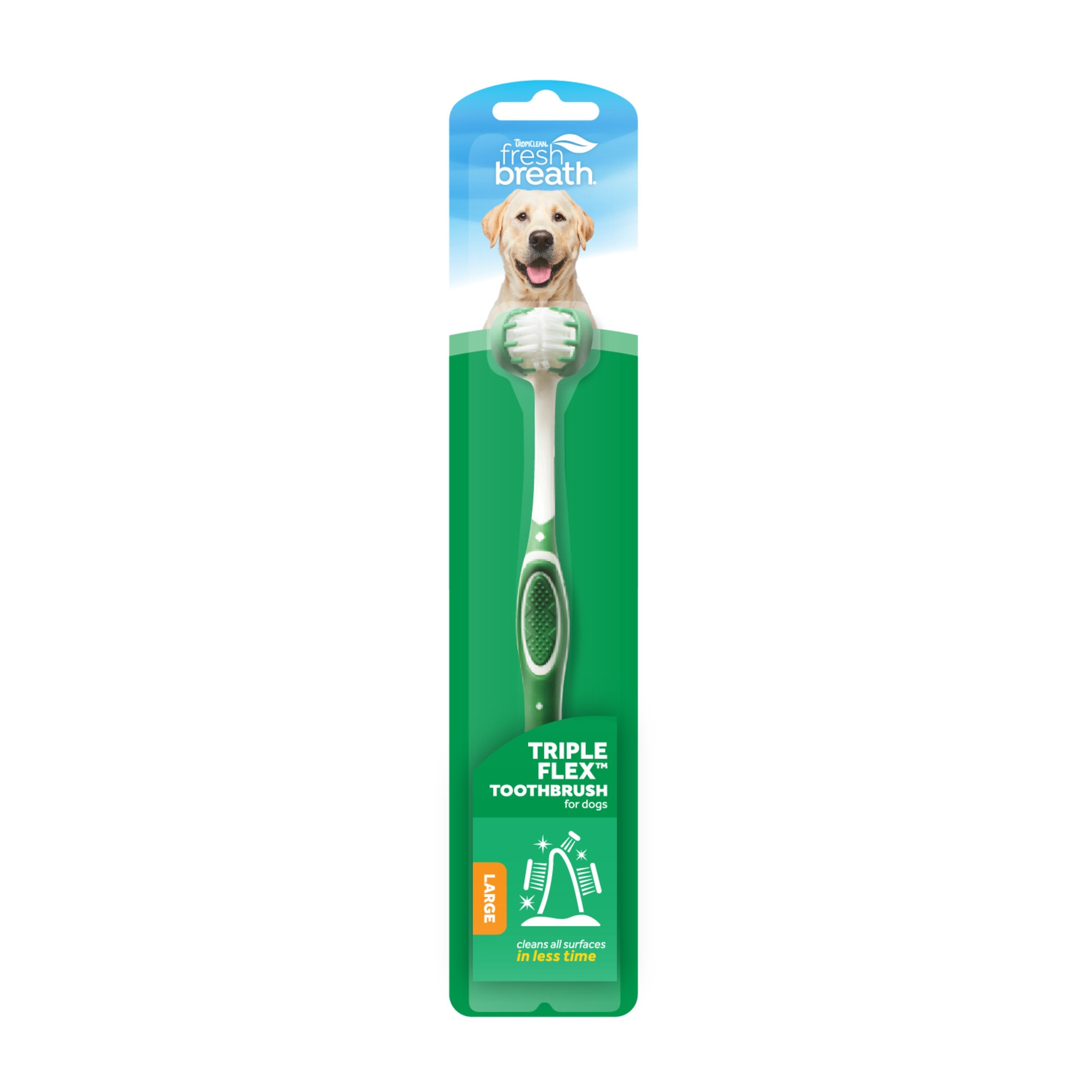 TropiClean Fresh Breath Triple Flex Toothbrush for Large Dogs Petco